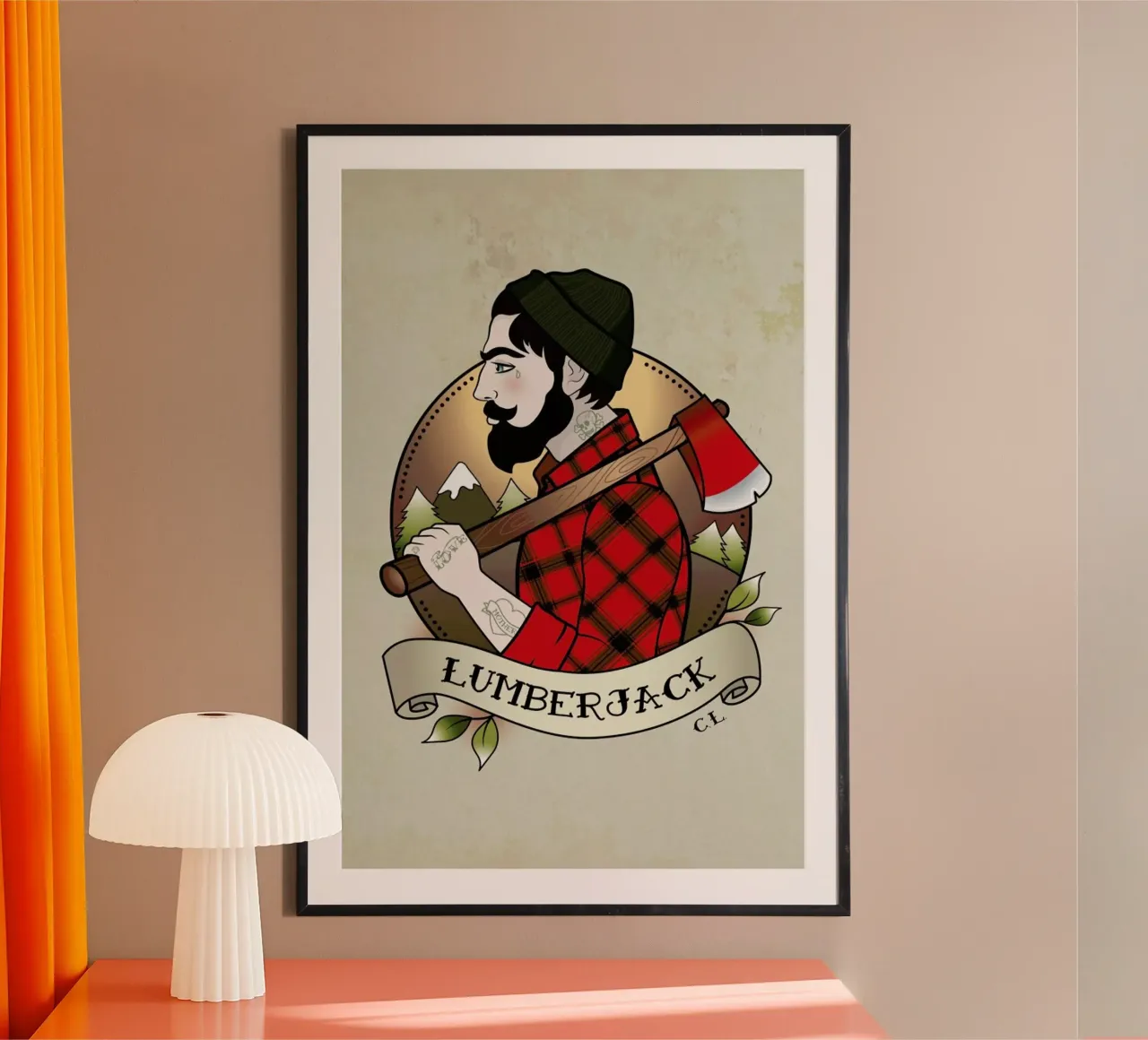 Lumberjack poster con telaio in alluminio da Killer Wolf