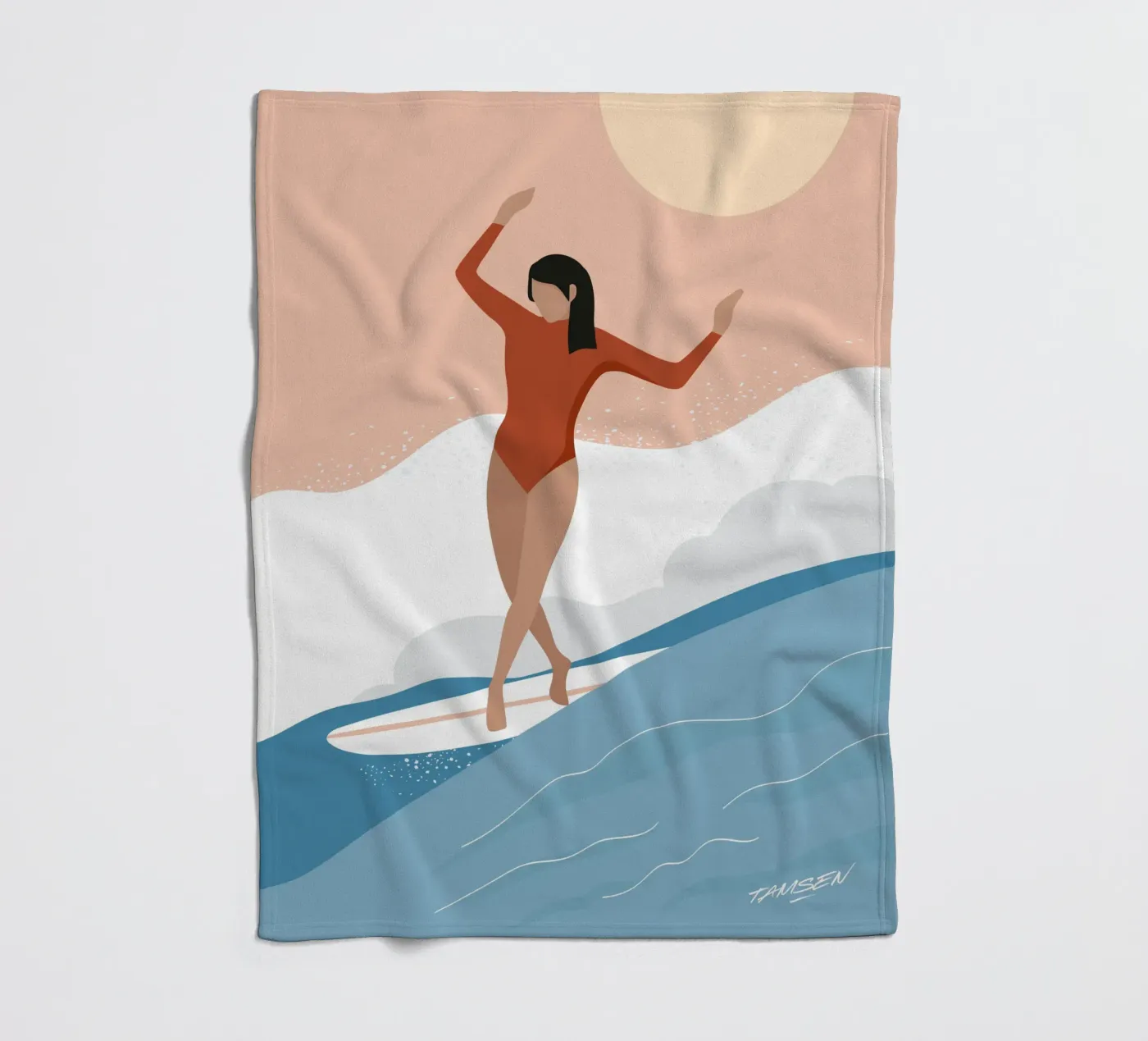 The wave fleecedeken van Tamsen Design