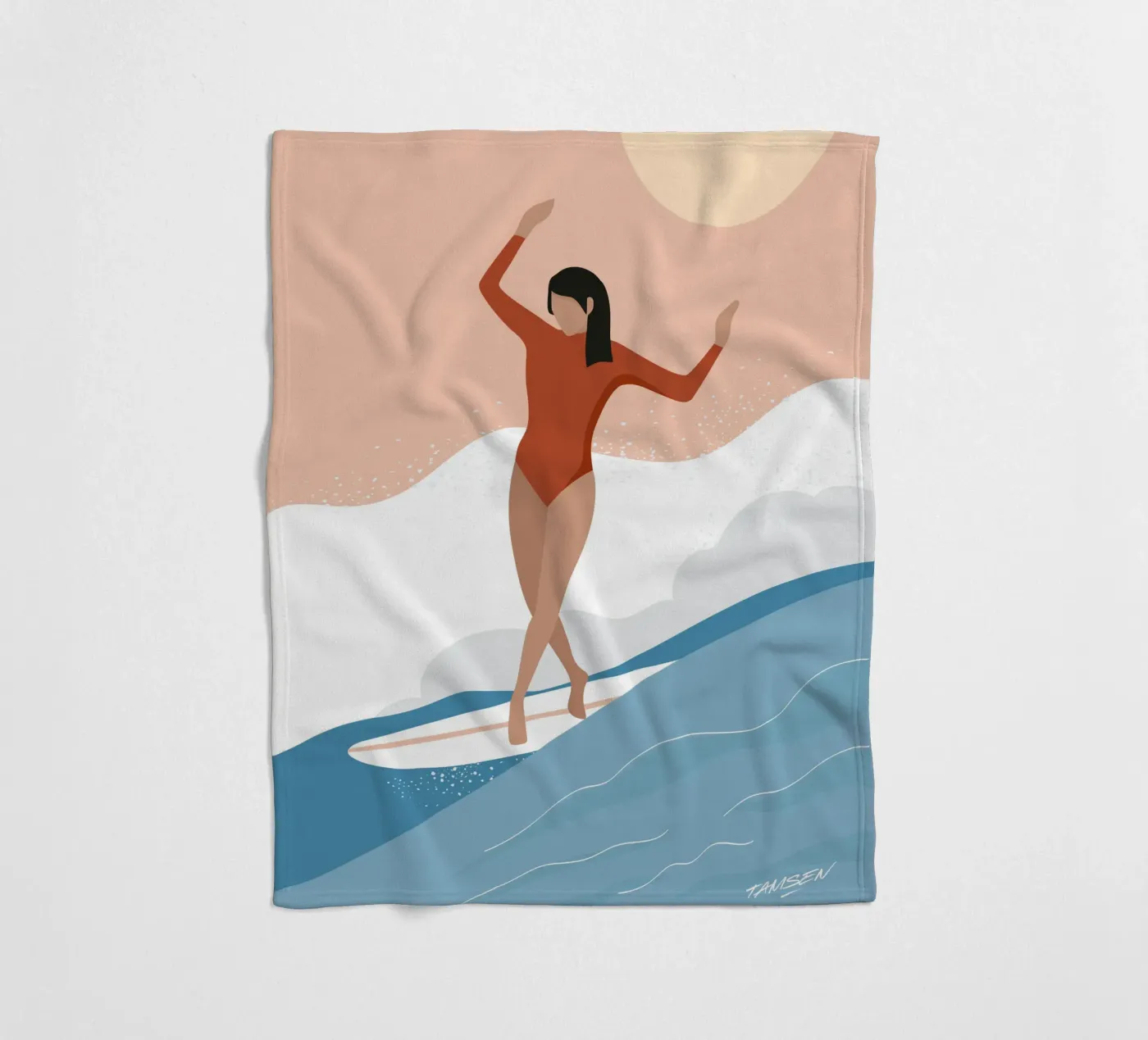 The wave fleecedeken van Tamsen Design