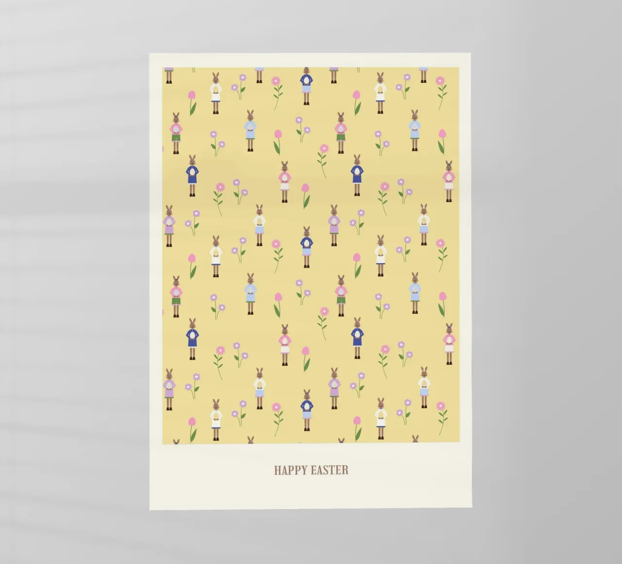 Happy Easter Pattern Yellow backlit folie van janamossmann