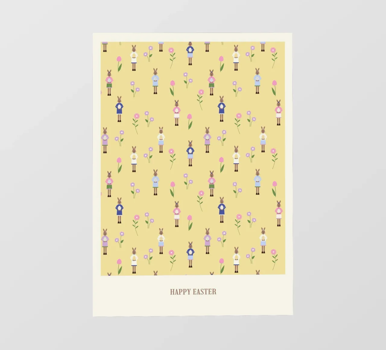 Happy Easter Pattern Yellow backlit folie van janamossmann