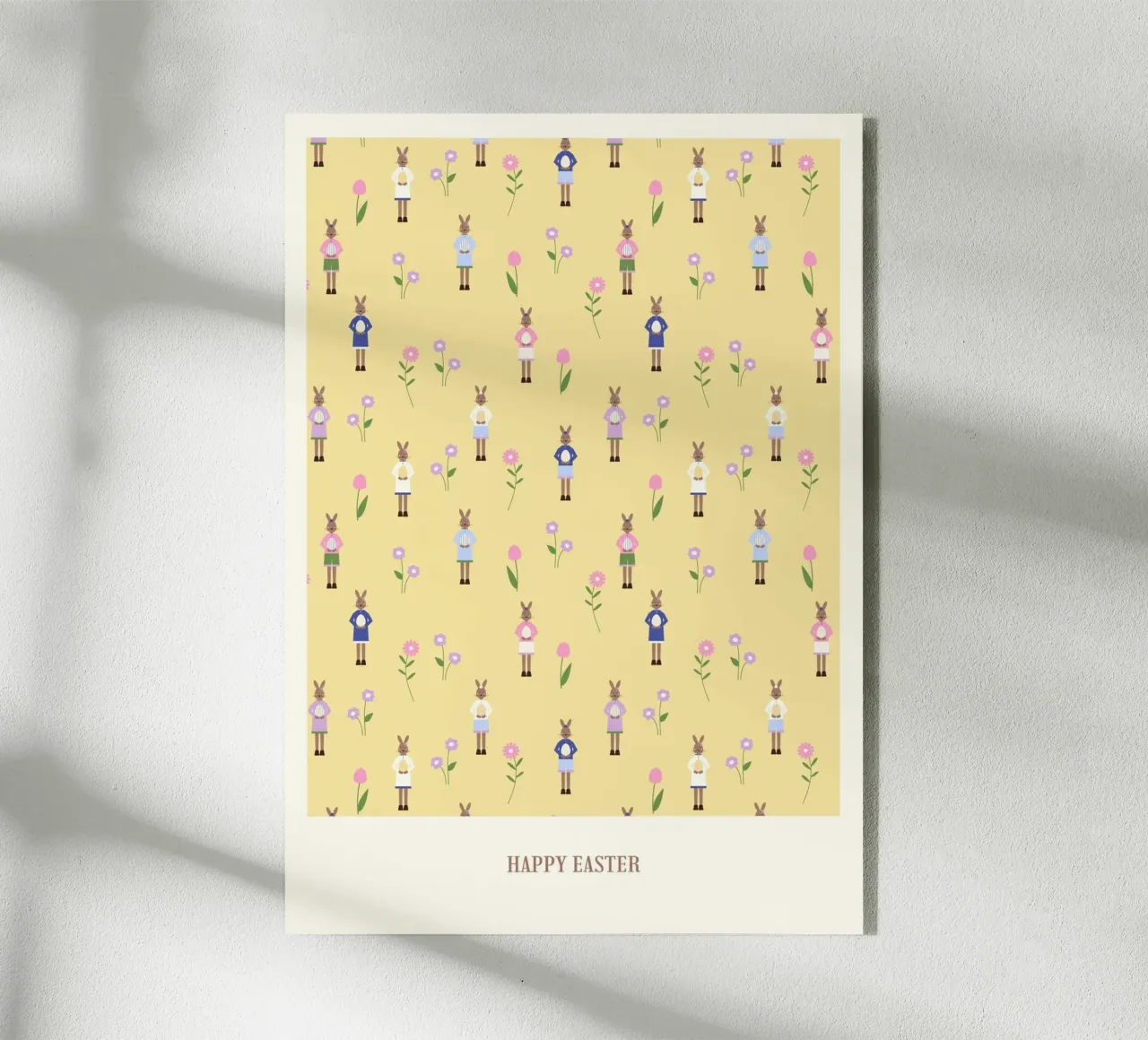 Happy Easter Pattern Yellow acryl van janamossmann