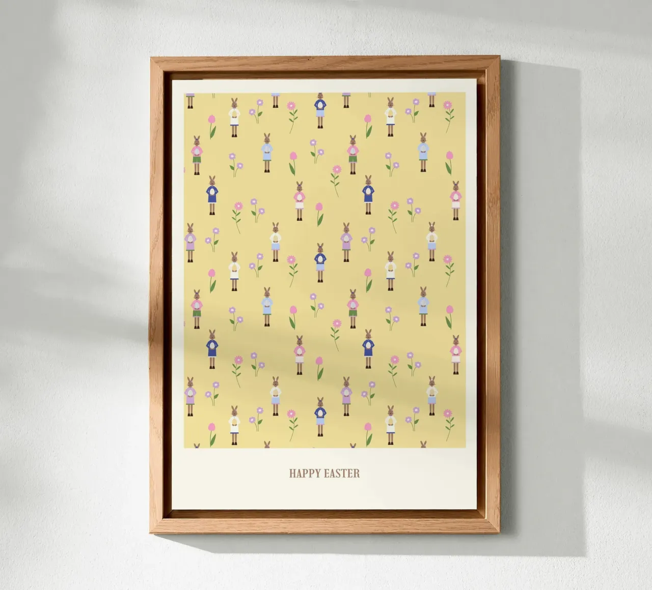 Happy Easter Pattern Yellow alluminio dibond da janamossmann