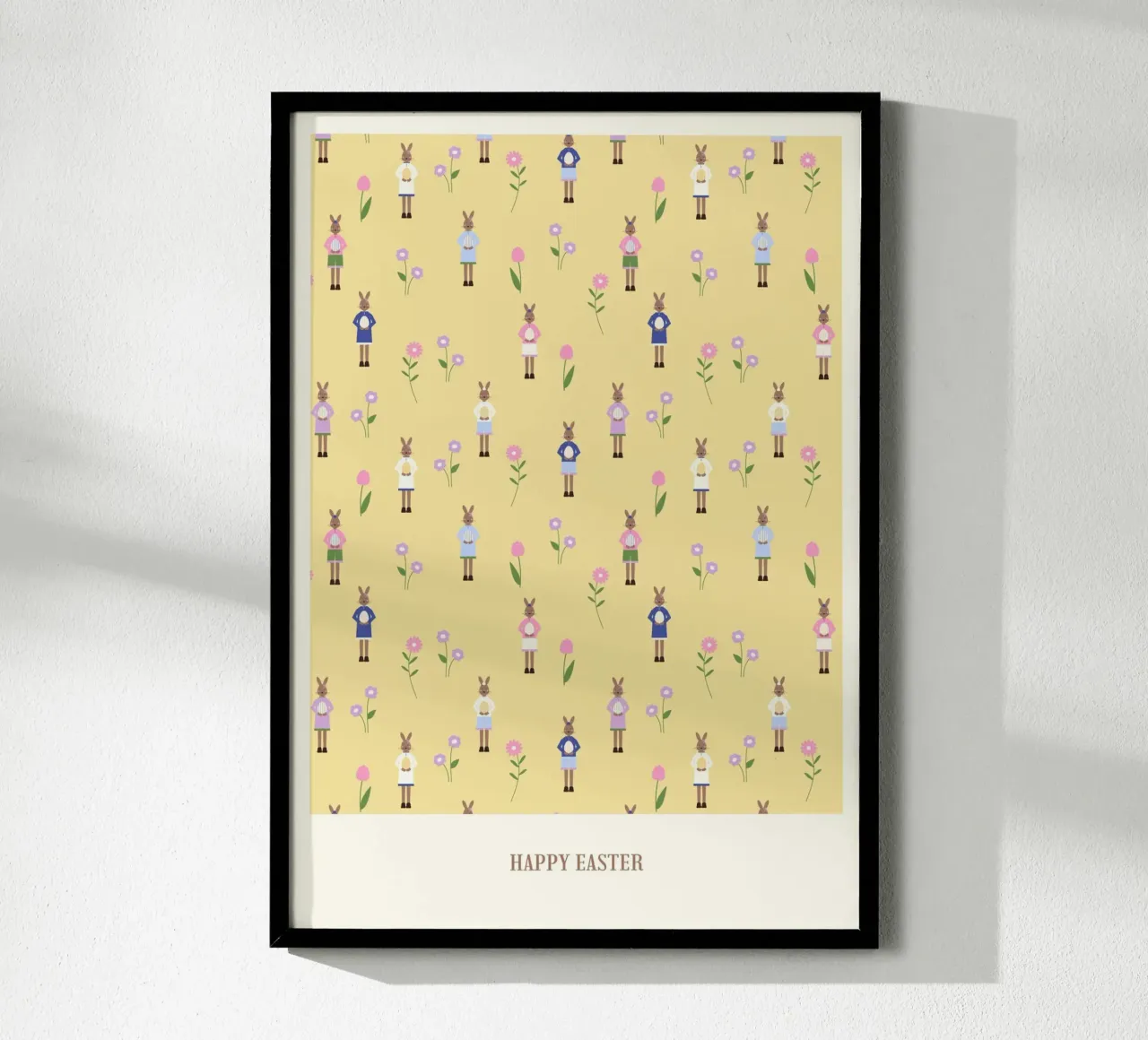 Happy Eastern Pattern Yellow poster da janamossmann