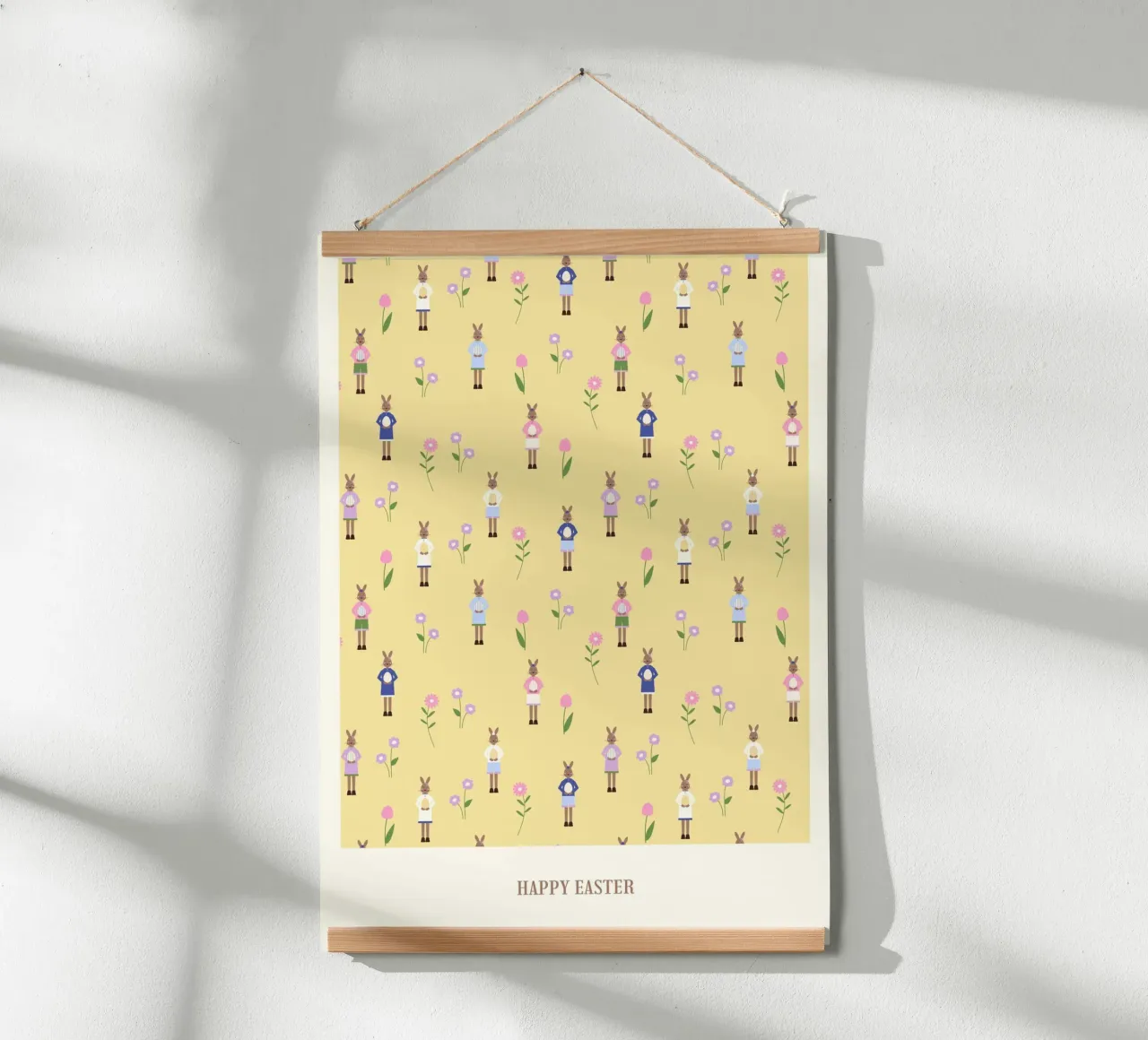 Happy Easter Pattern Yellow poster da janamossmann