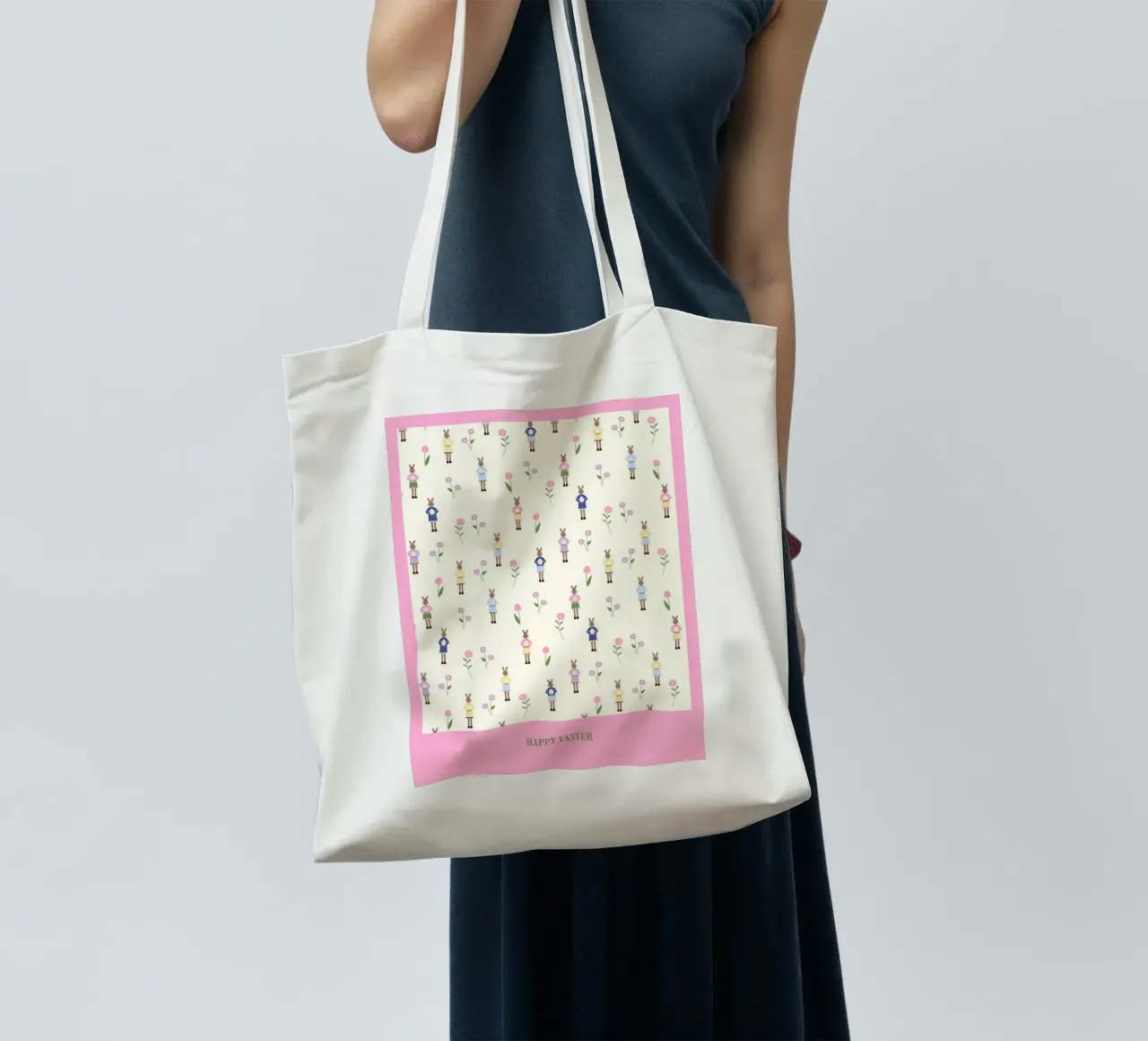 Happy Easter Pattern tote bag by janamossmann