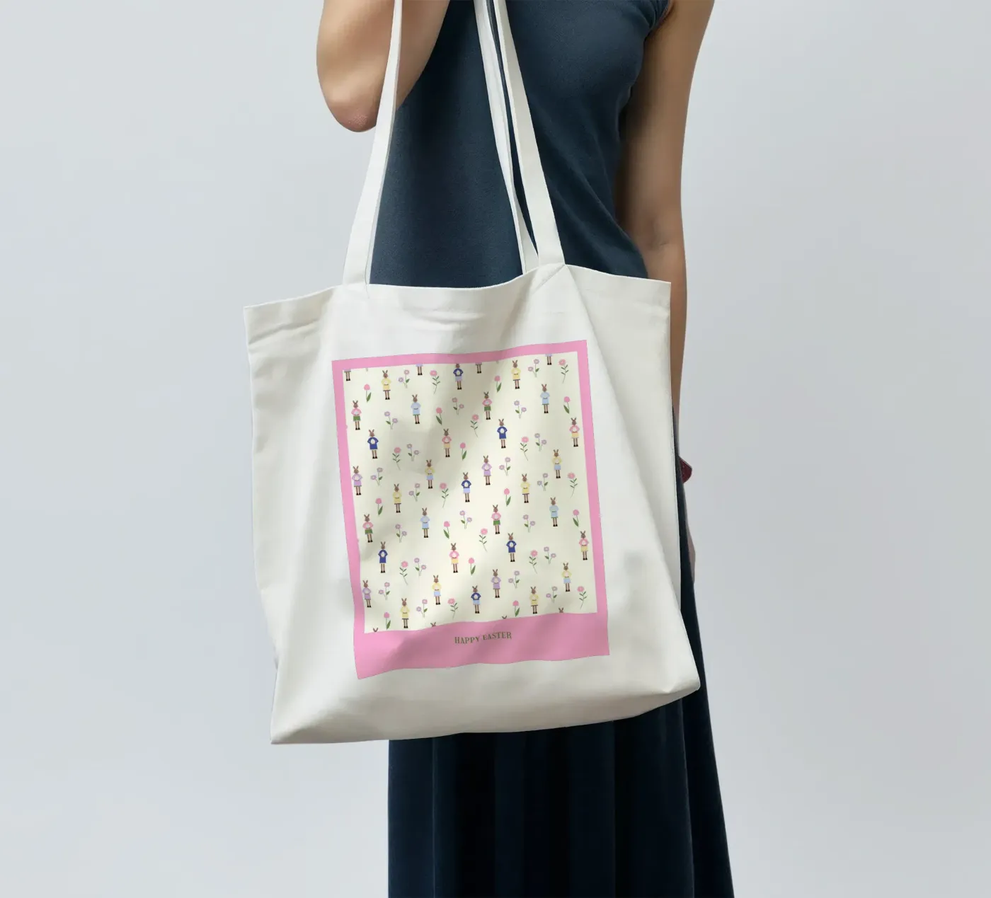 Happy Easter Pattern tote bag by janamossmann