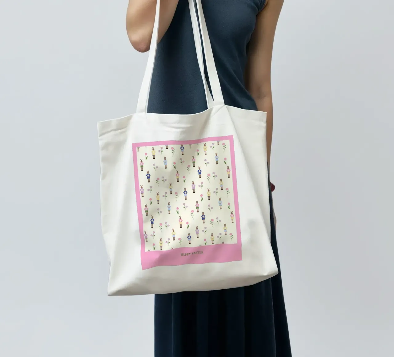 Happy Easter Pattern tote bag by janamossmann