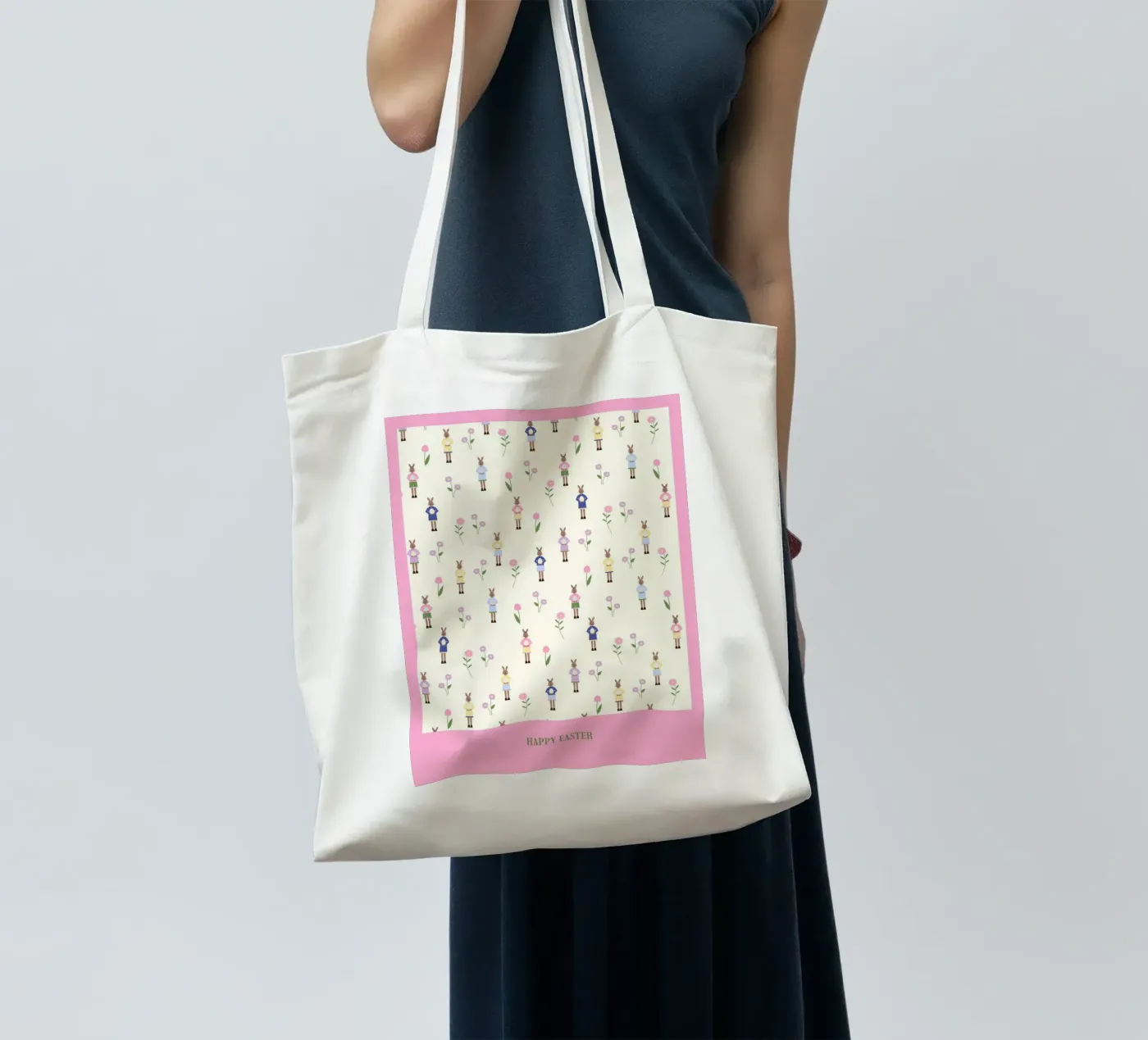 Happy Easter Pattern tote bag by janamossmann