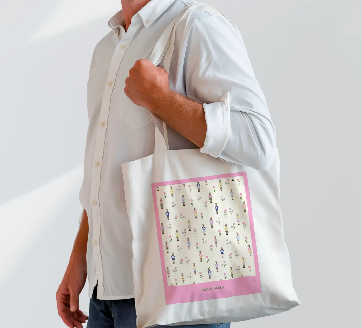 Happy Easter Pattern tote bag by janamossmann