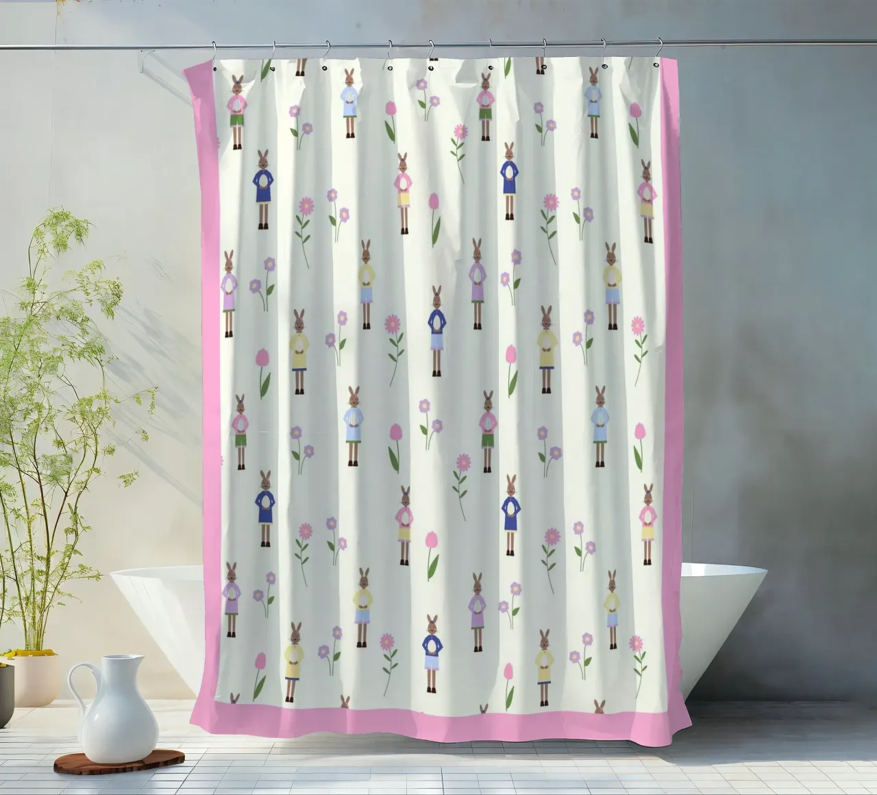 Happy Easter Pattern douchegordijn van janamossmann