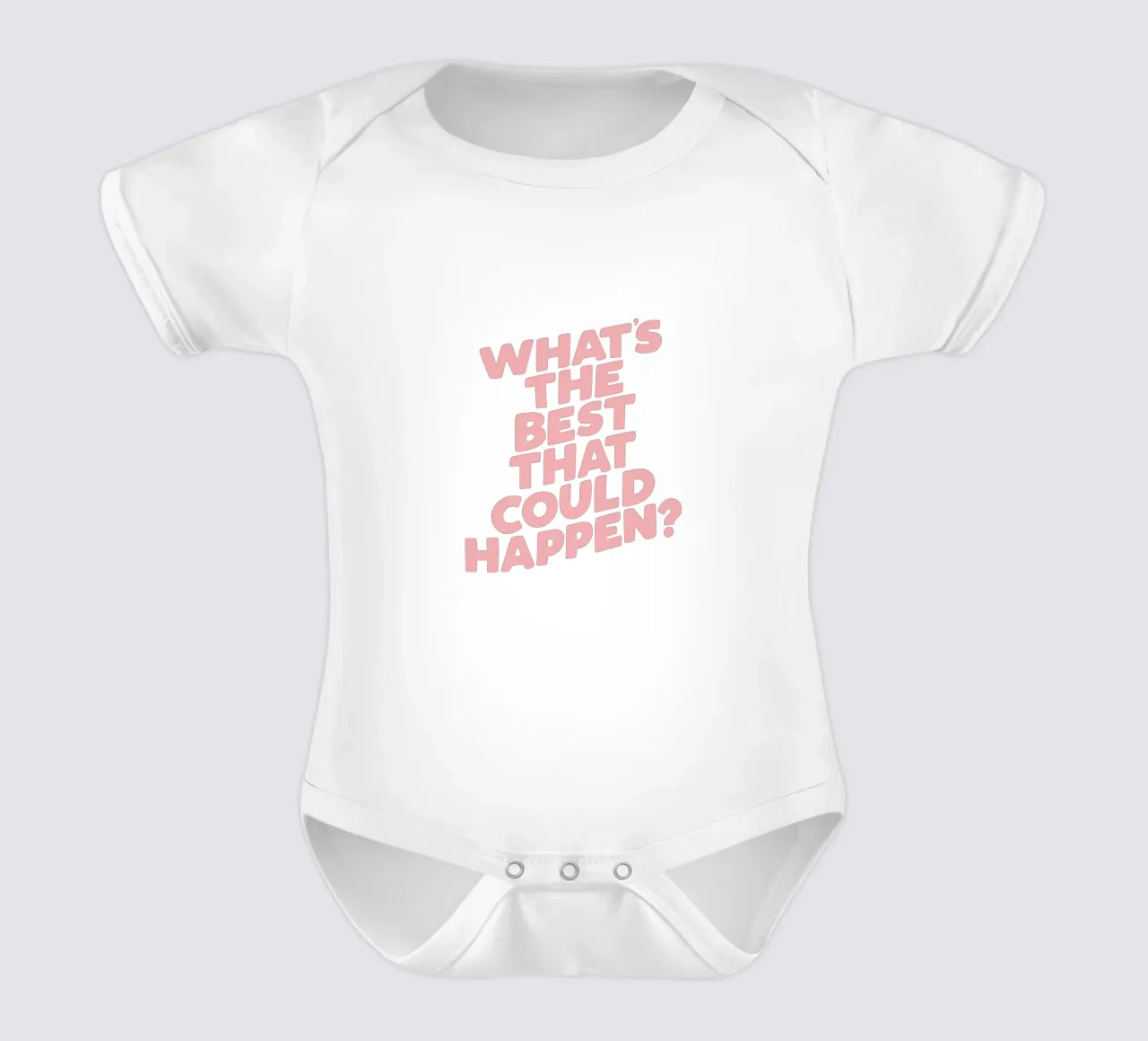 What's The Best That Could Happen Diseño tipográfico en azul body de bebé de THE MOTIVATED TYPE