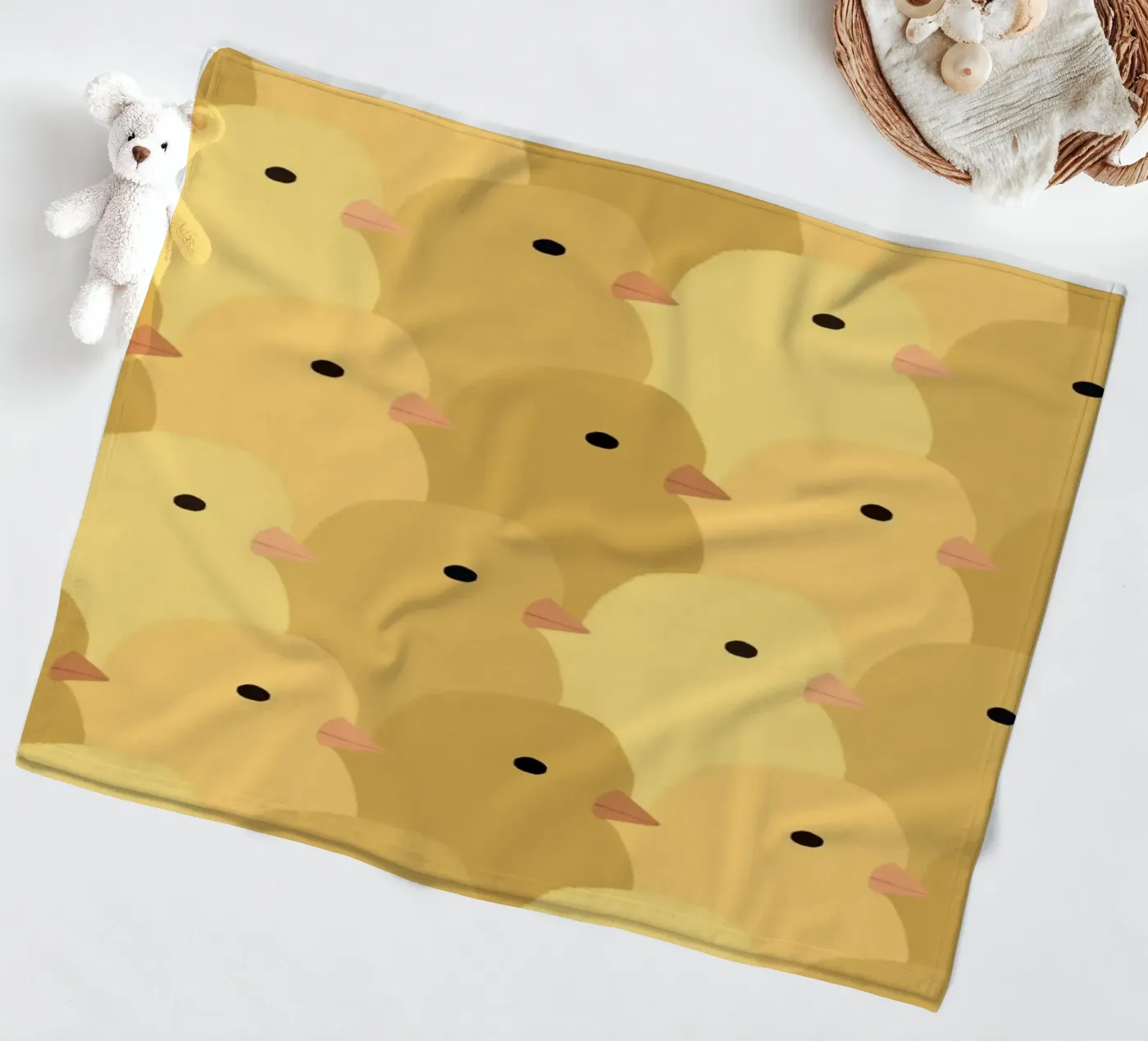 Chick Easter fleece blanket by Sophie Augustin Illustration