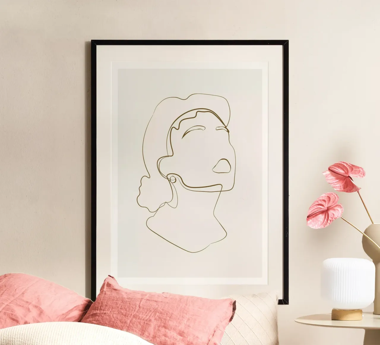 Abstract Face Line Art hahnemühle by NKTN Design