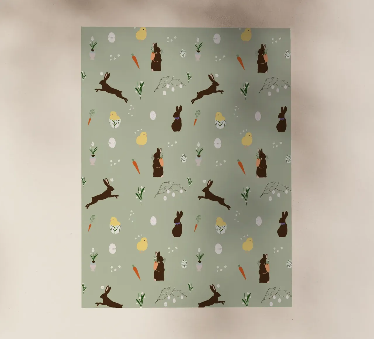 Pasqua motivo verde pellicola backlit da Sophie Augustin Illustration