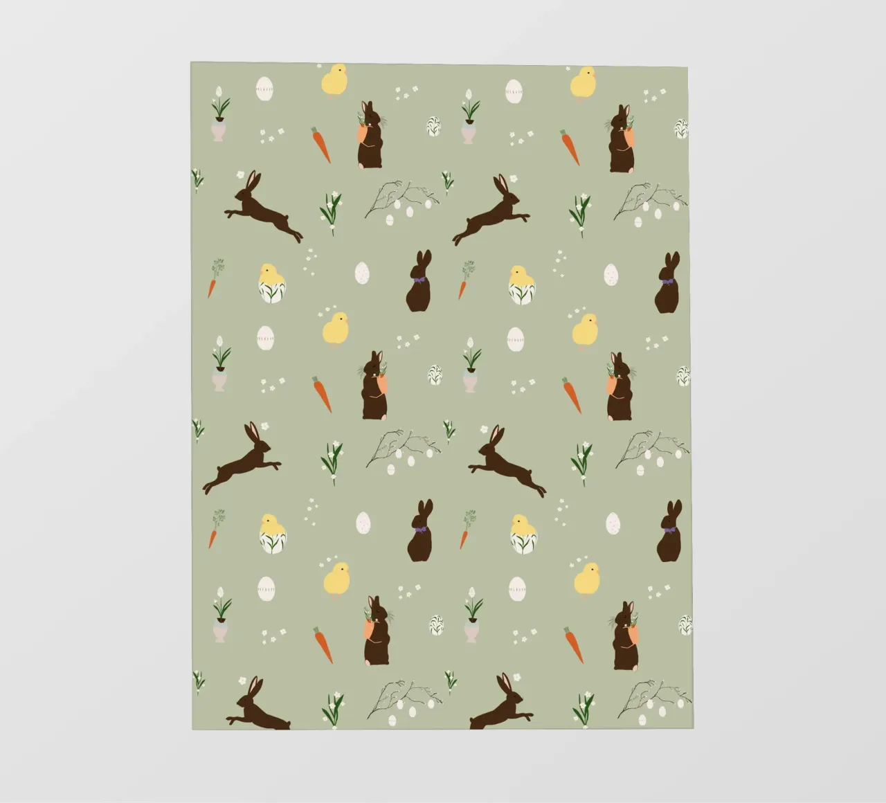 Paasmotief groen fotobehang van Sophie Augustin Illustration