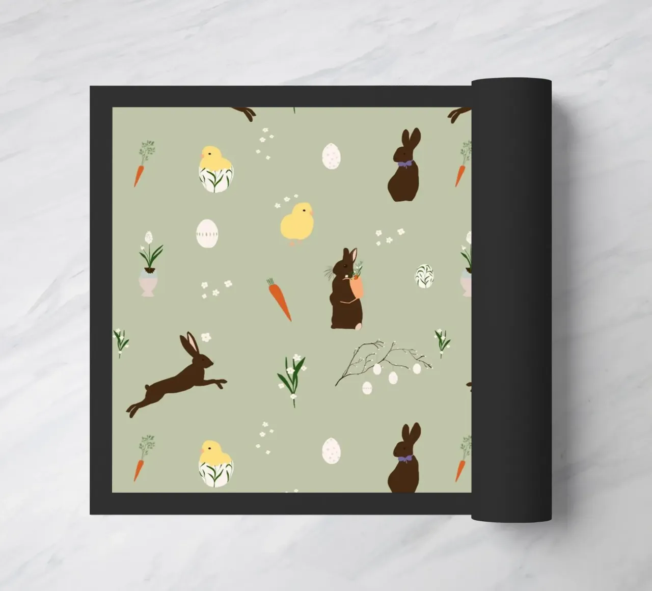 Easter Pattern Green zerbino da Sophie Augustin Illustration