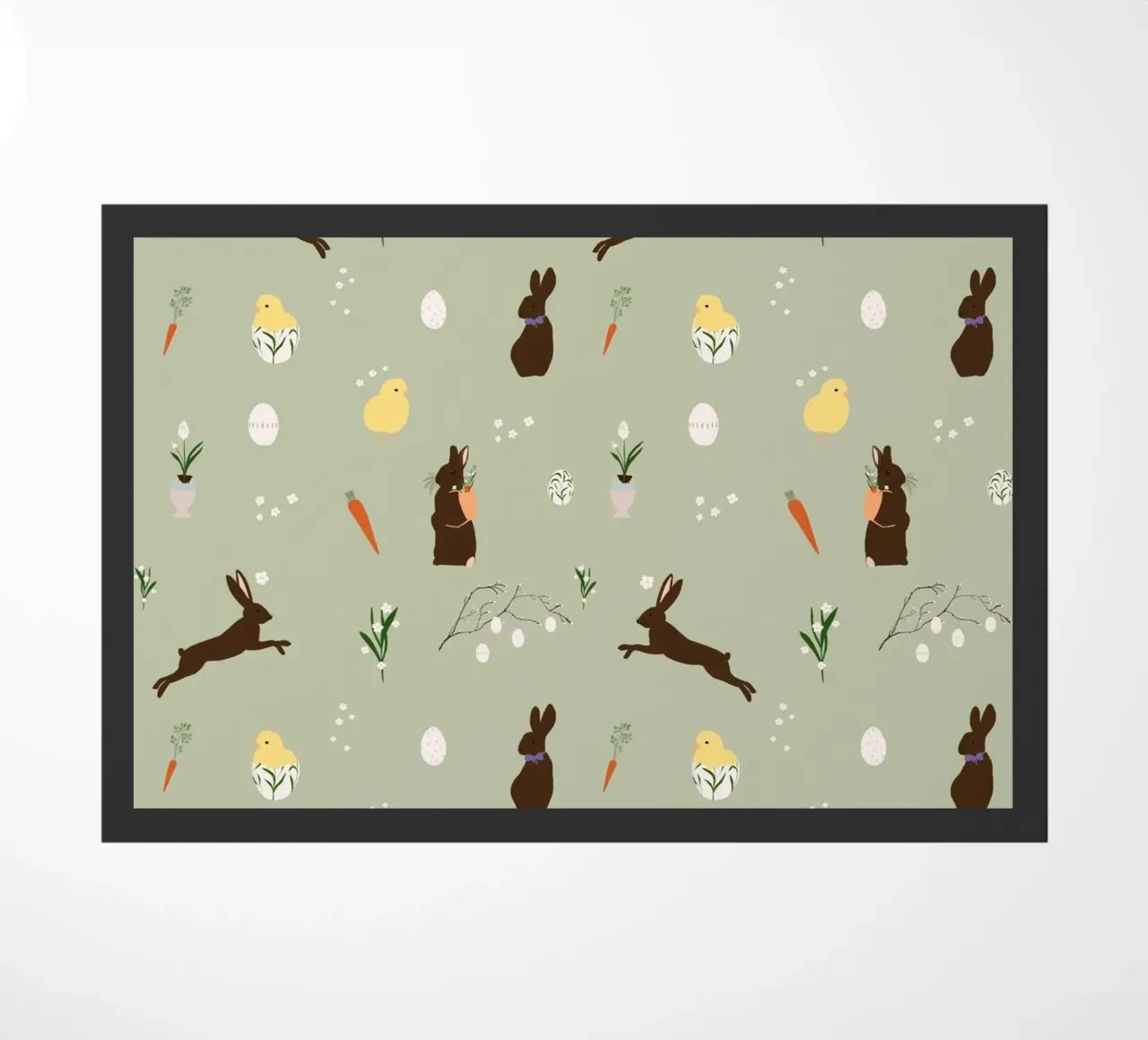 Easter Pattern Green zerbino da Sophie Augustin Illustration