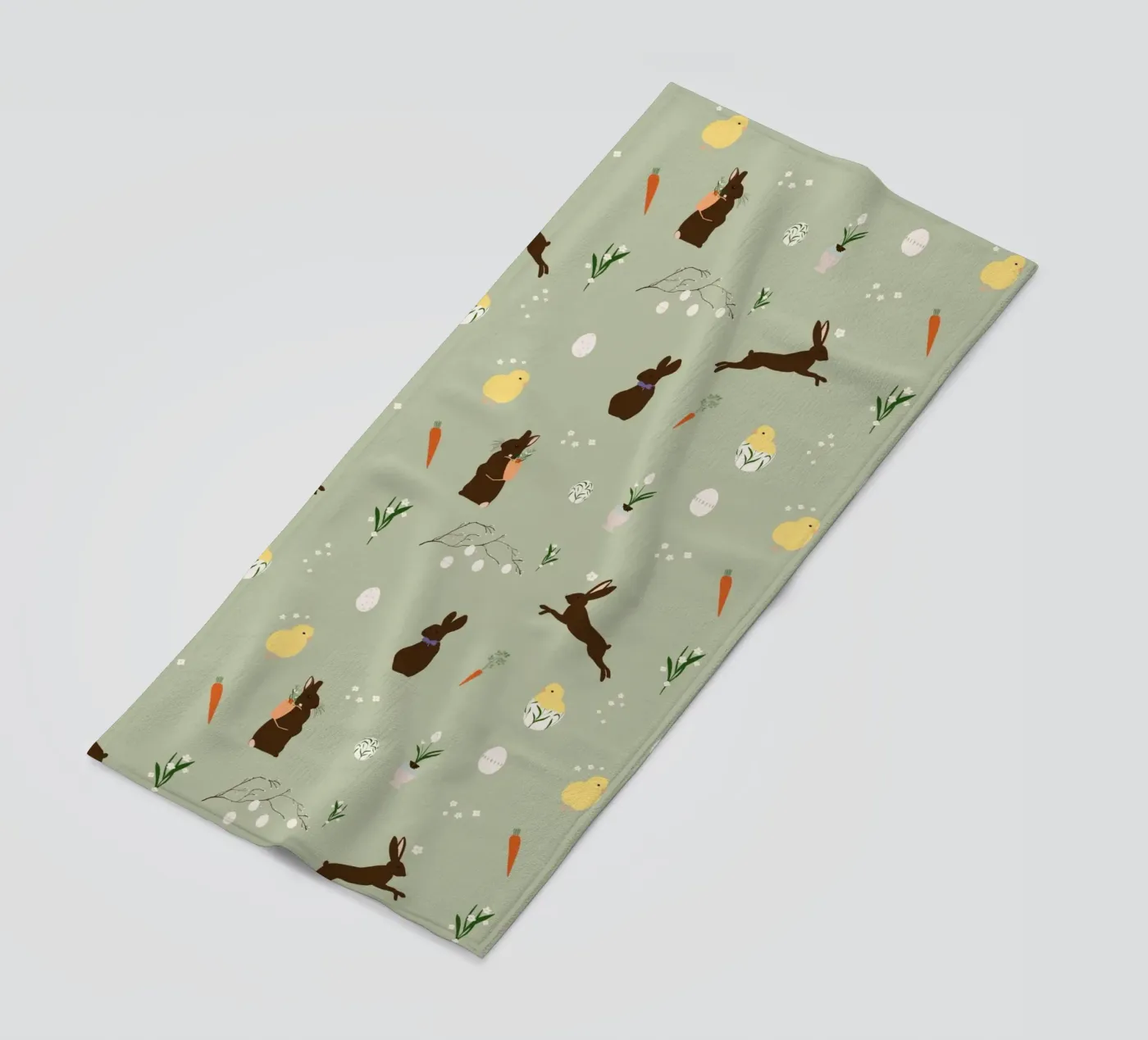 Easter Pattern Green strandhanddoek van Sophie Augustin Illustration
