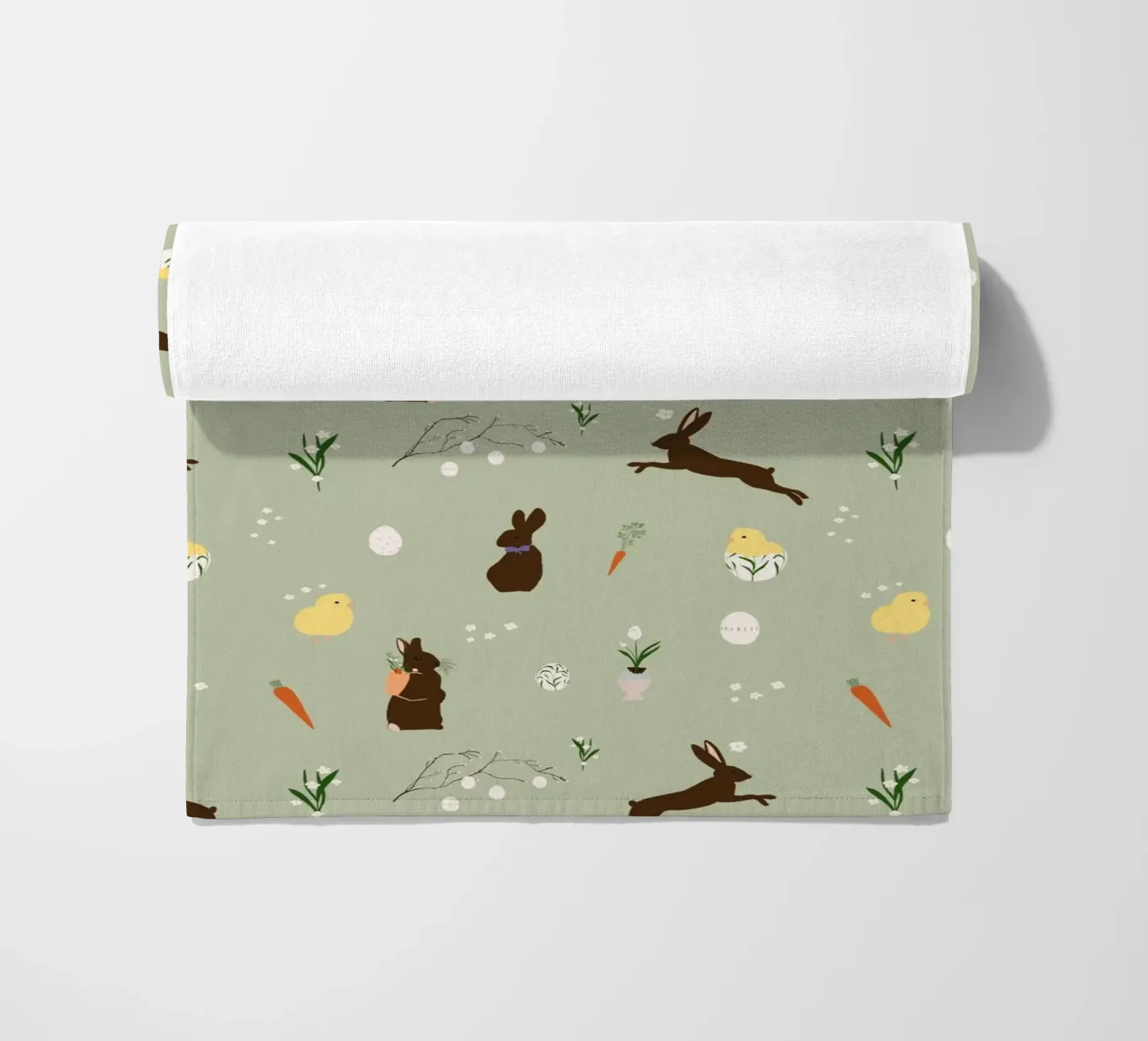 Easter Pattern Green strandhanddoek van Sophie Augustin Illustration