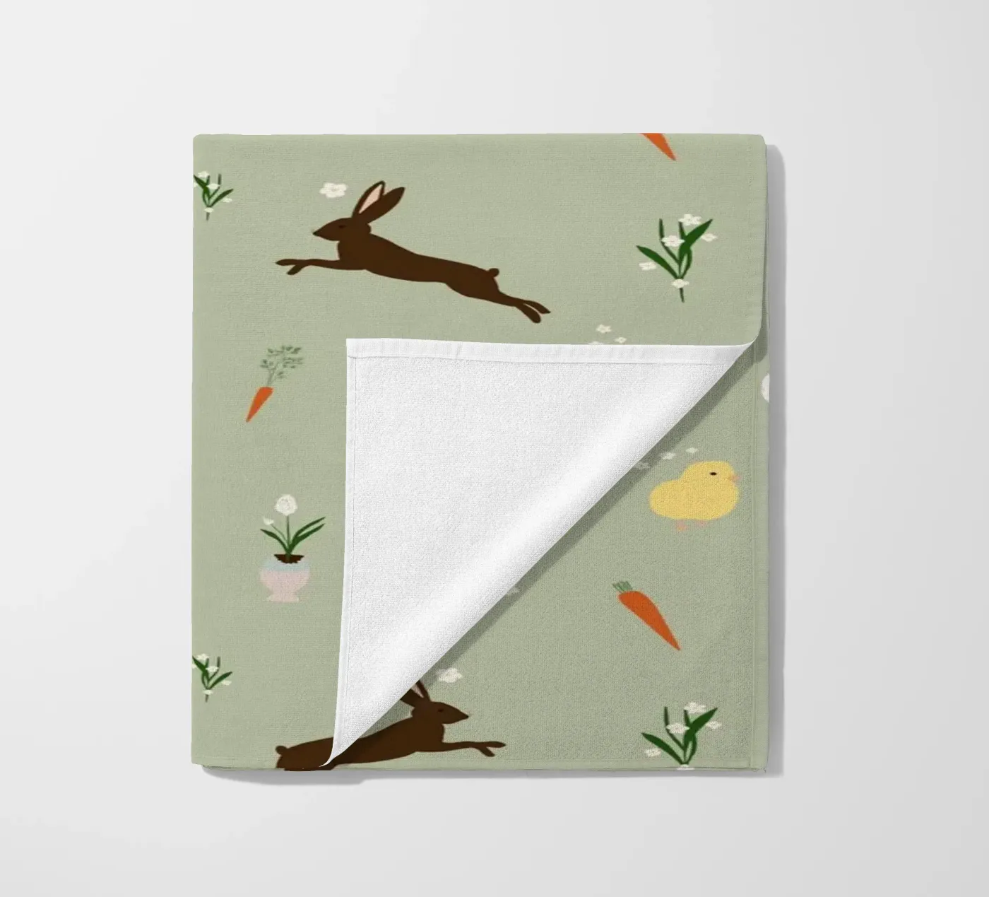 Easter Pattern Green strandhanddoek van Sophie Augustin Illustration