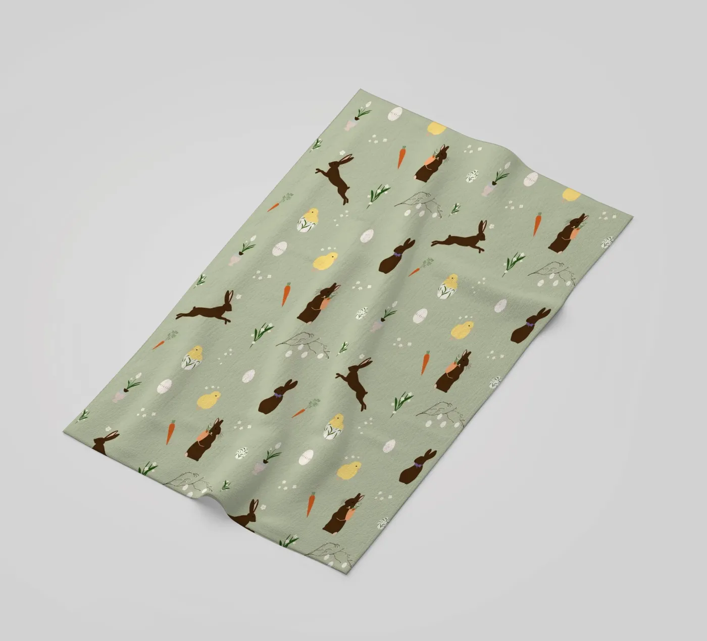 Easter Pattern Green strandhanddoek van Sophie Augustin Illustration