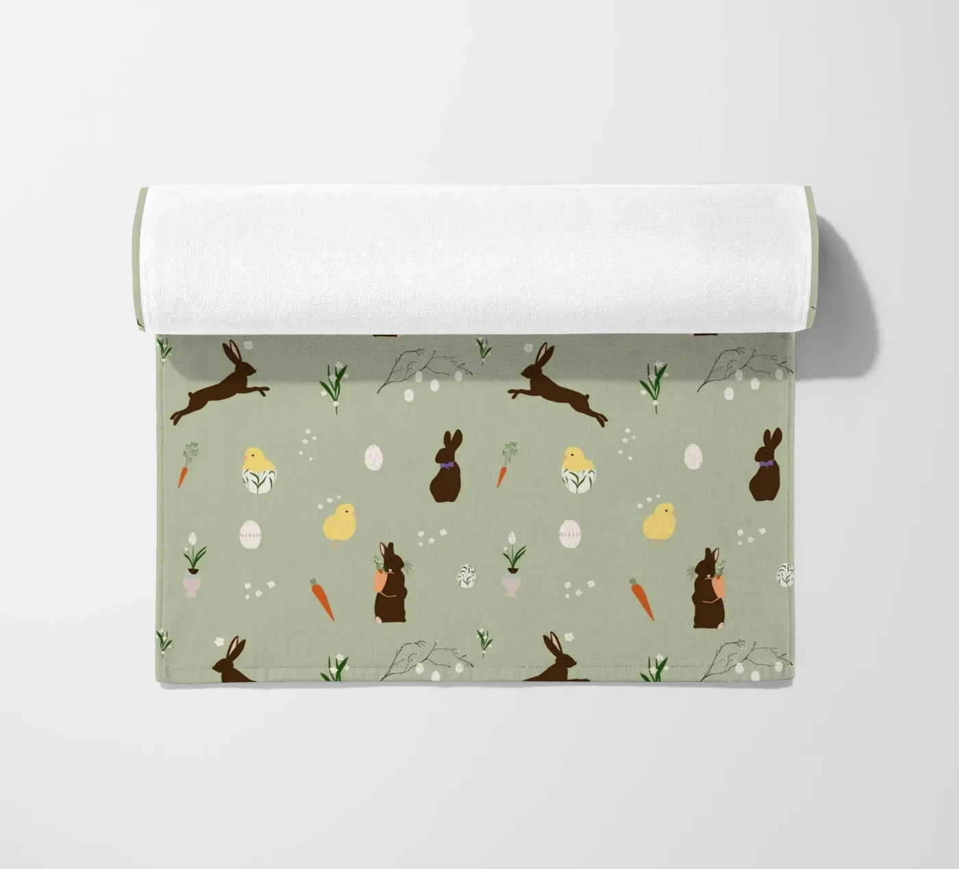 Easter Pattern Green strandhanddoek van Sophie Augustin Illustration