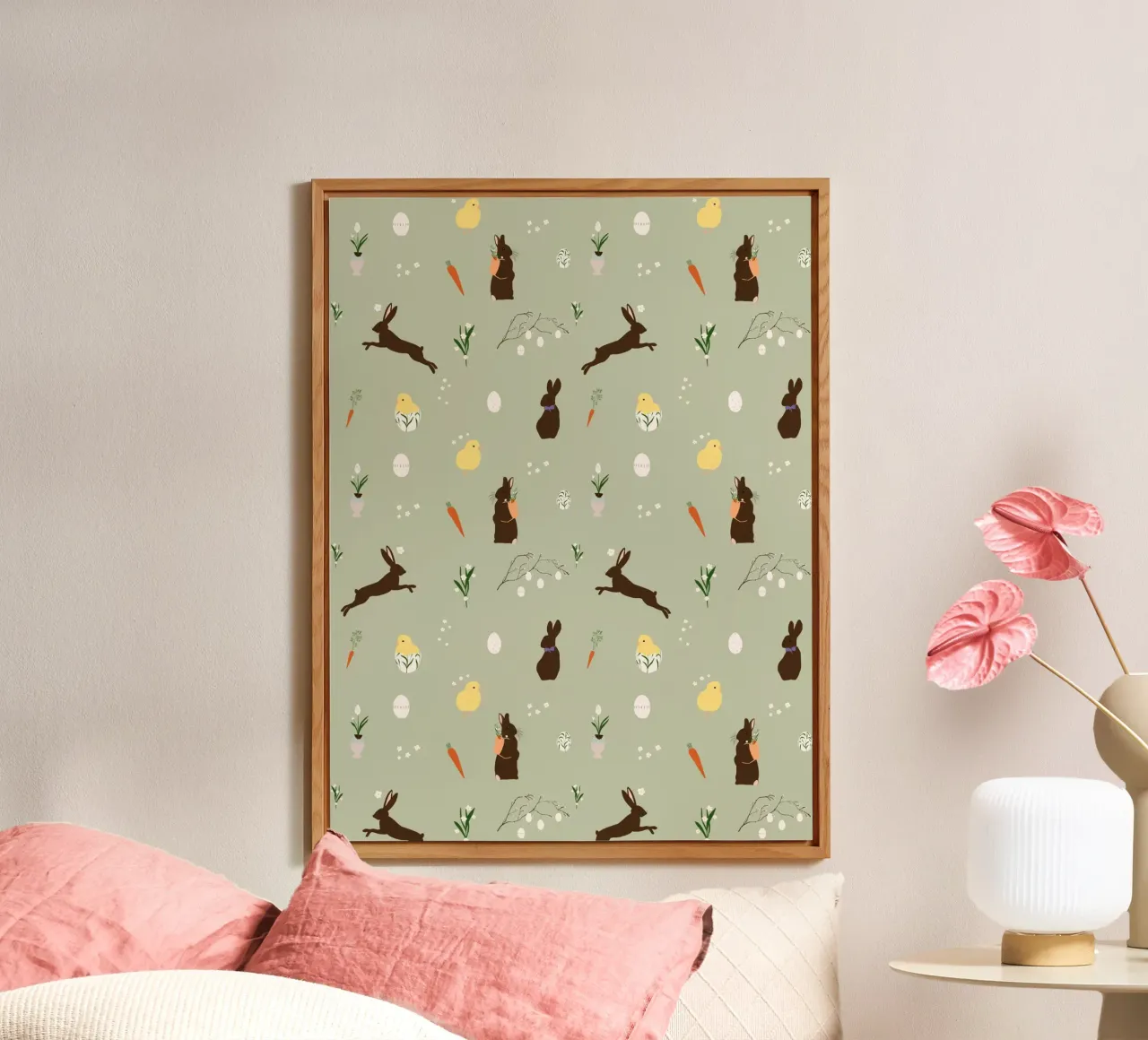 Easter Pattern Green forex plate by Sophie Augustin Illustration