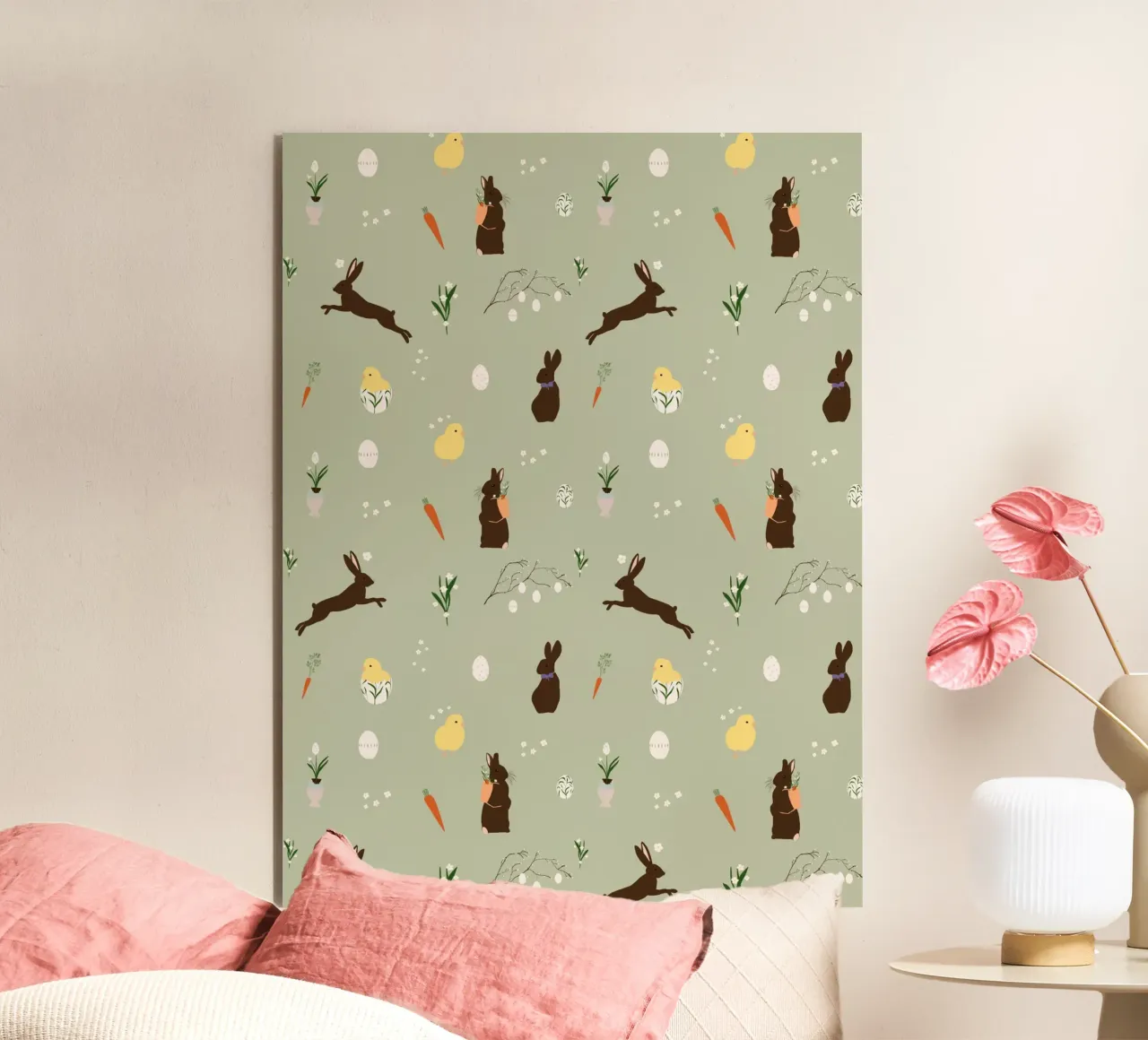 Easter Pattern Green forex plate by Sophie Augustin Illustration