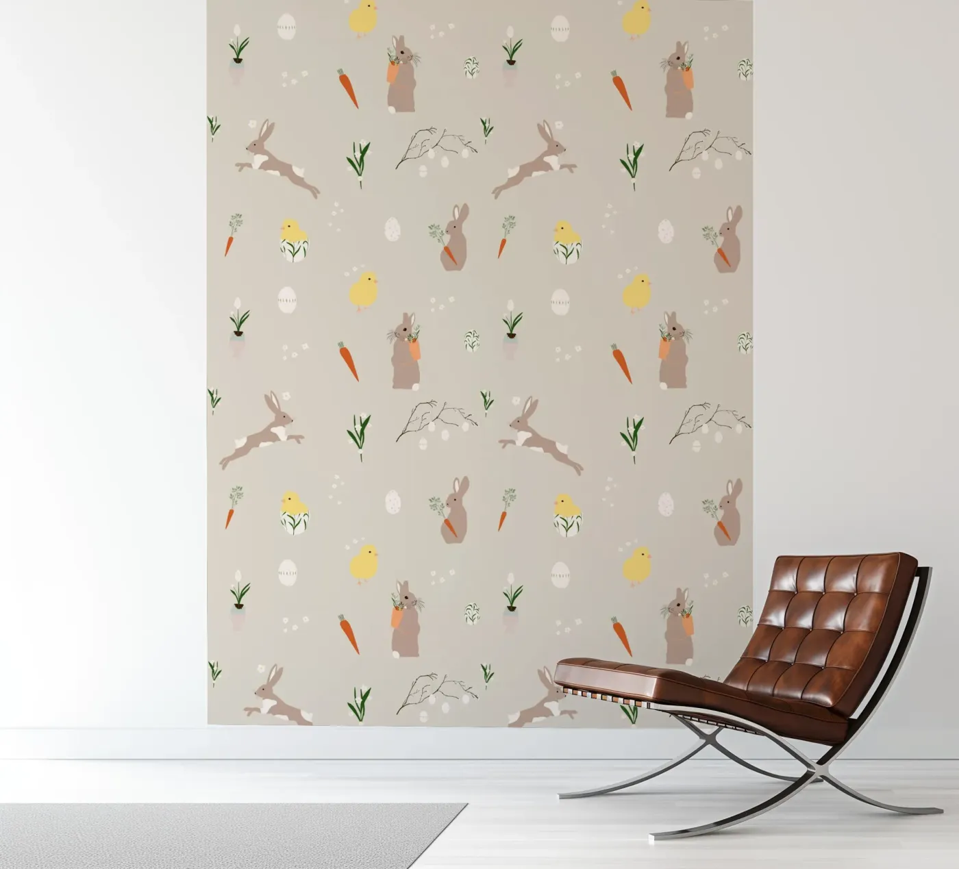 Paasmotief Beige fotobehang van Sophie Augustin Illustration