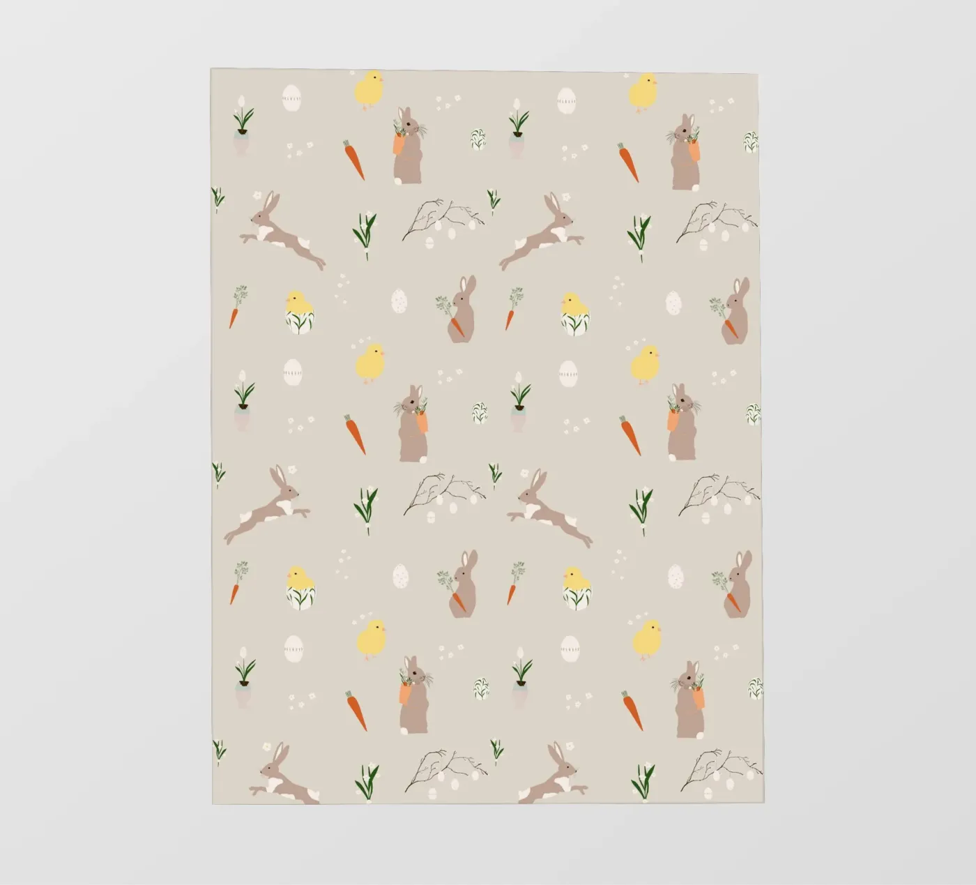 Paasmotief Beige fotobehang van Sophie Augustin Illustration