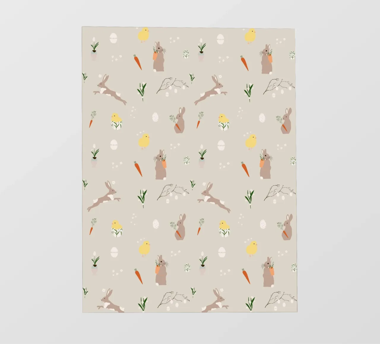 Paasmotief Beige fotobehang van Sophie Augustin Illustration