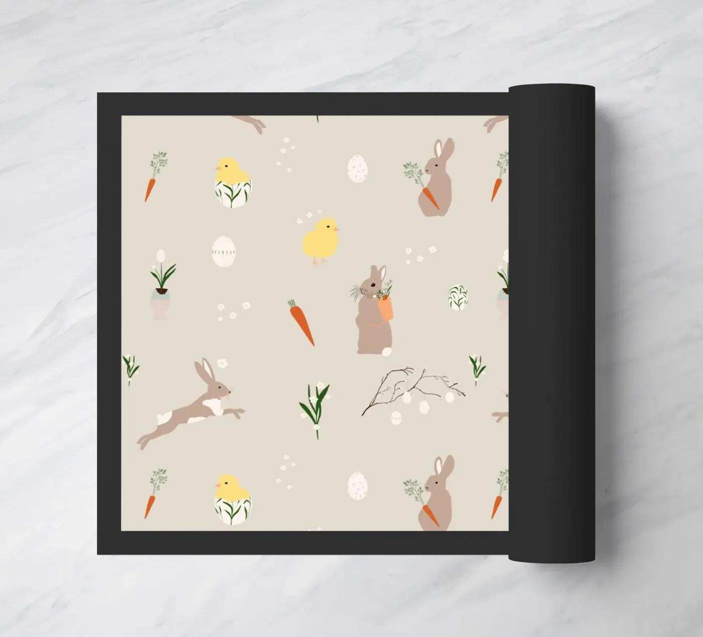 Easter pattern beige doormat by Sophie Augustin Illustration