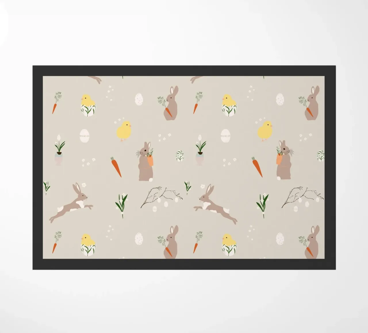Easter pattern beige doormat by Sophie Augustin Illustration