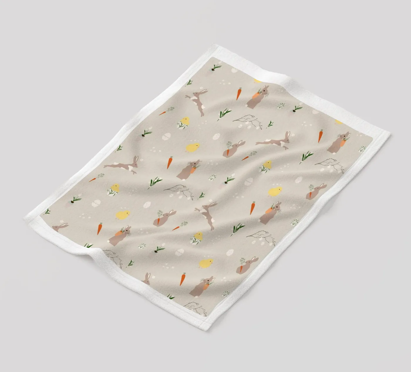 Easter pattern beige Fleecedecke von Sophie Augustin Illustration