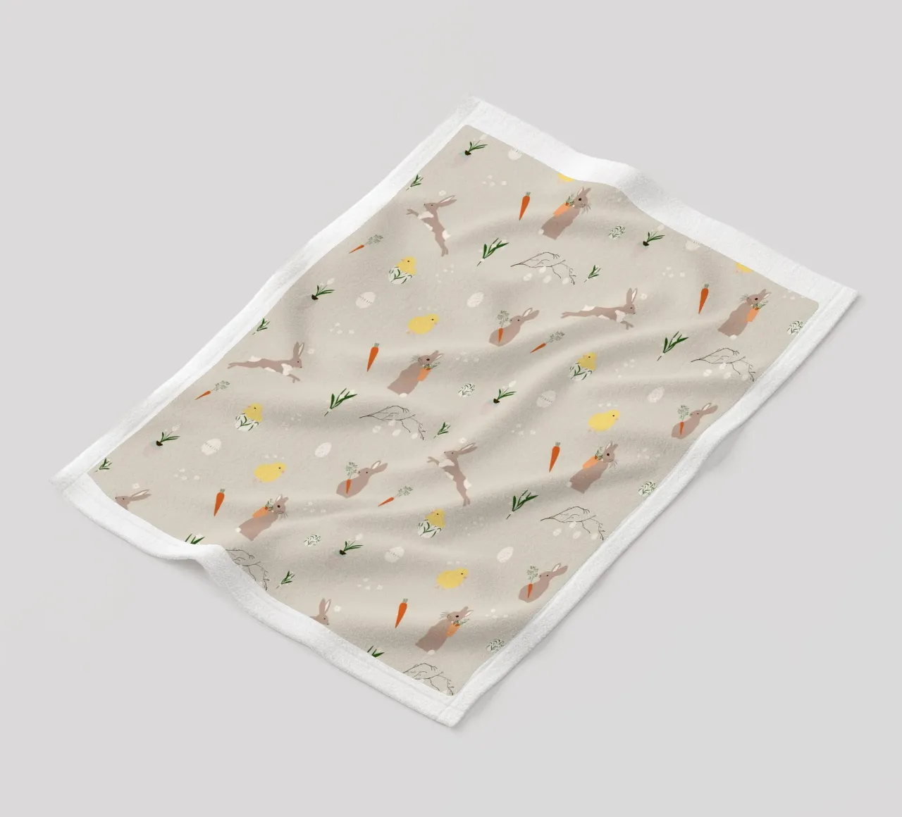 Easter pattern beige coperta in pile da Sophie Augustin Illustration