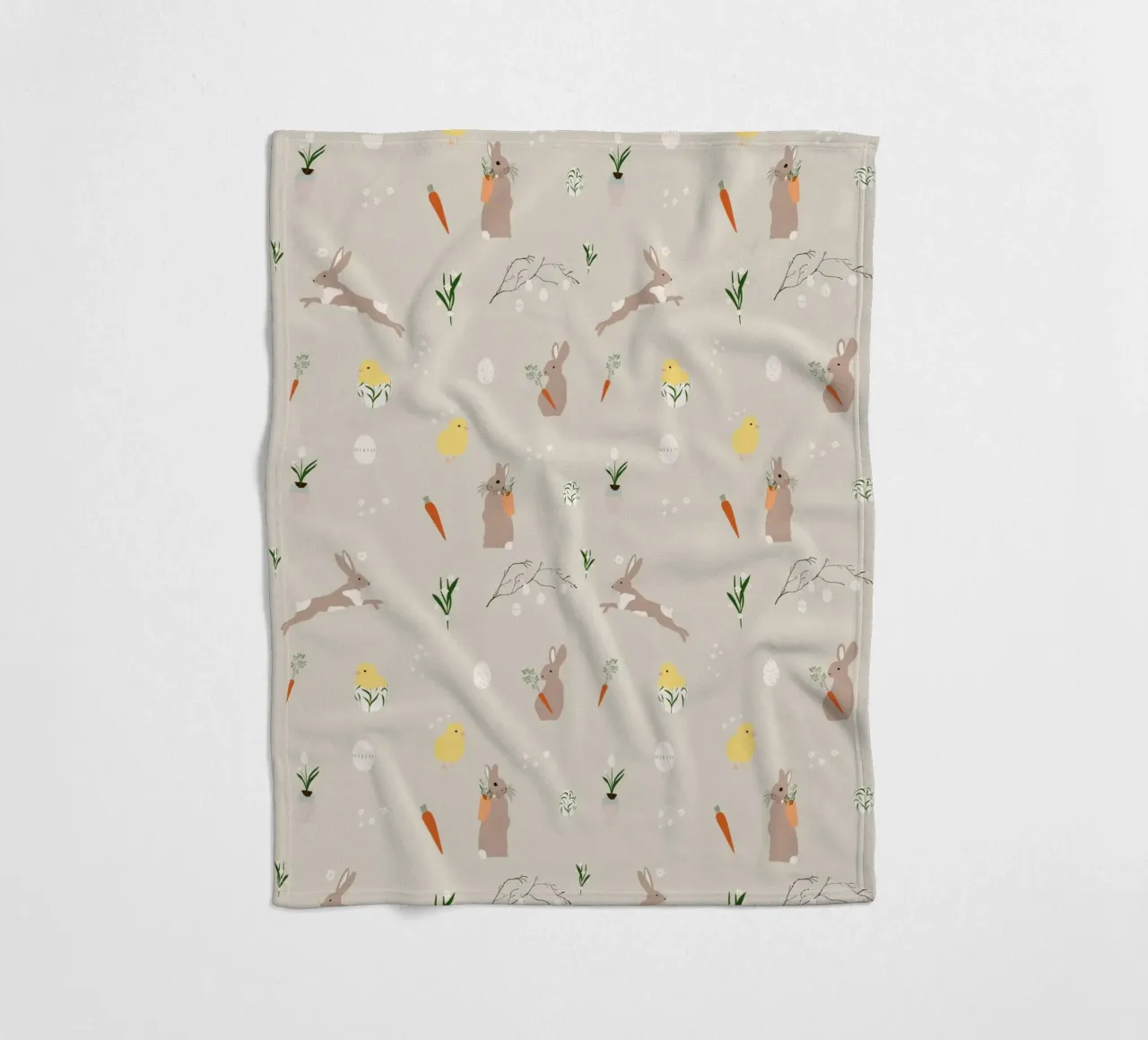 Easter pattern beige coperta in pile da Sophie Augustin Illustration