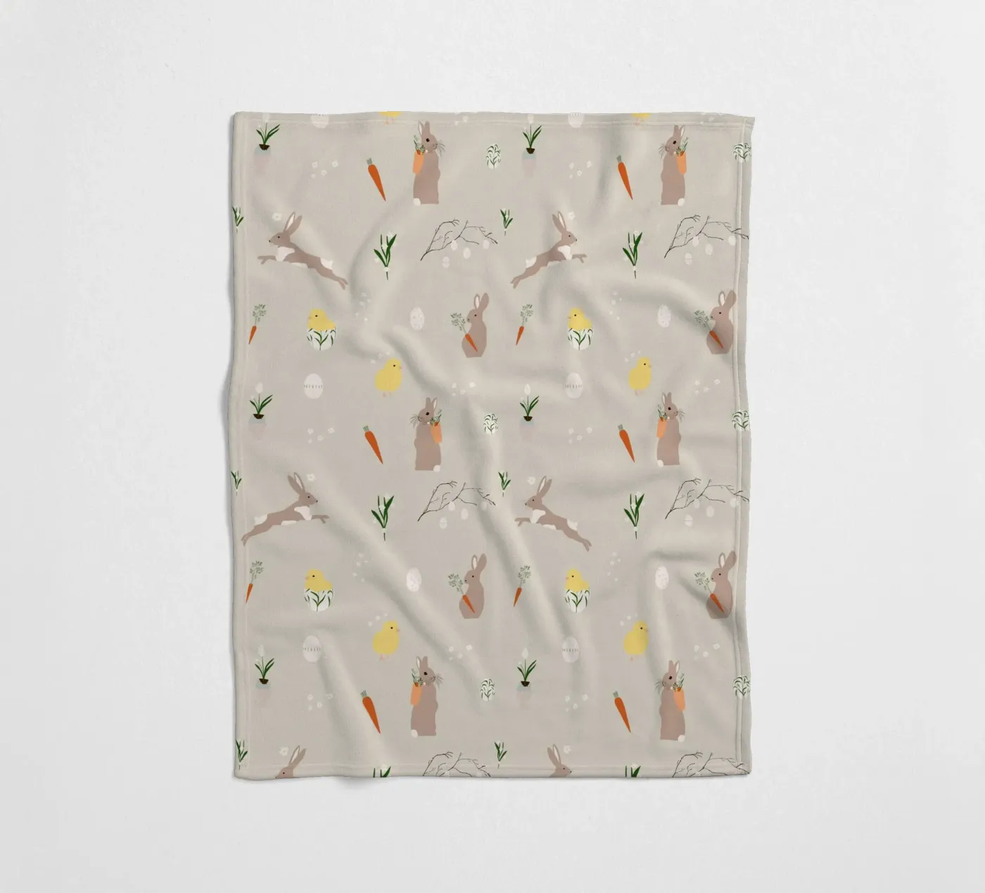 Easter pattern beige Fleecedecke von Sophie Augustin Illustration