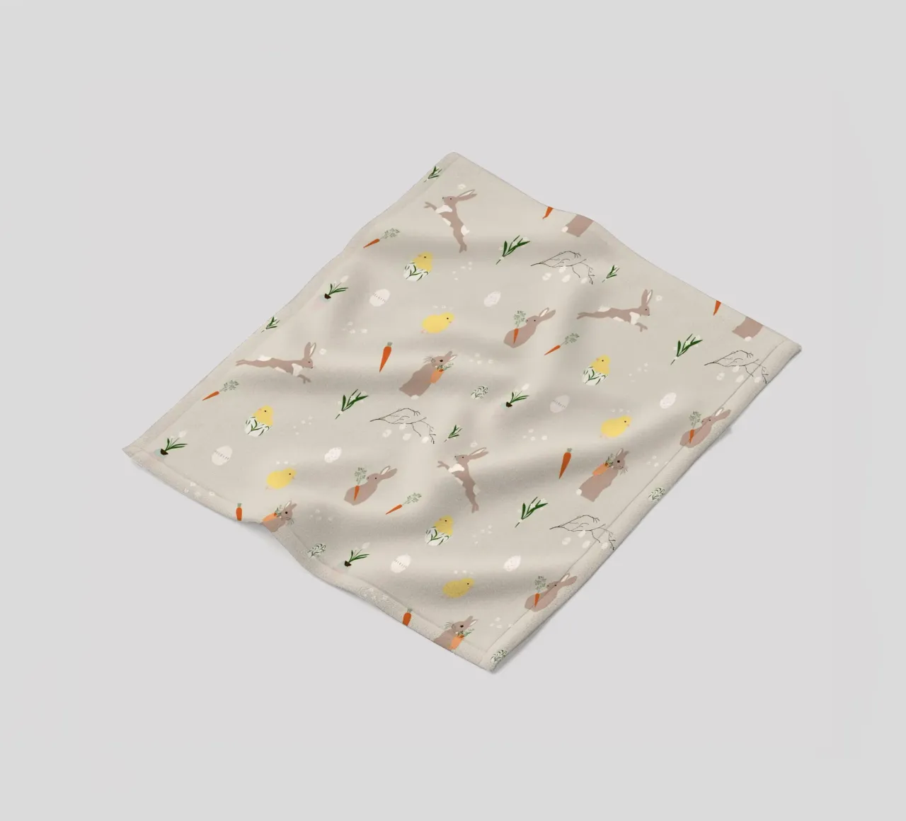 Easter pattern beige coperta in pile da Sophie Augustin Illustration