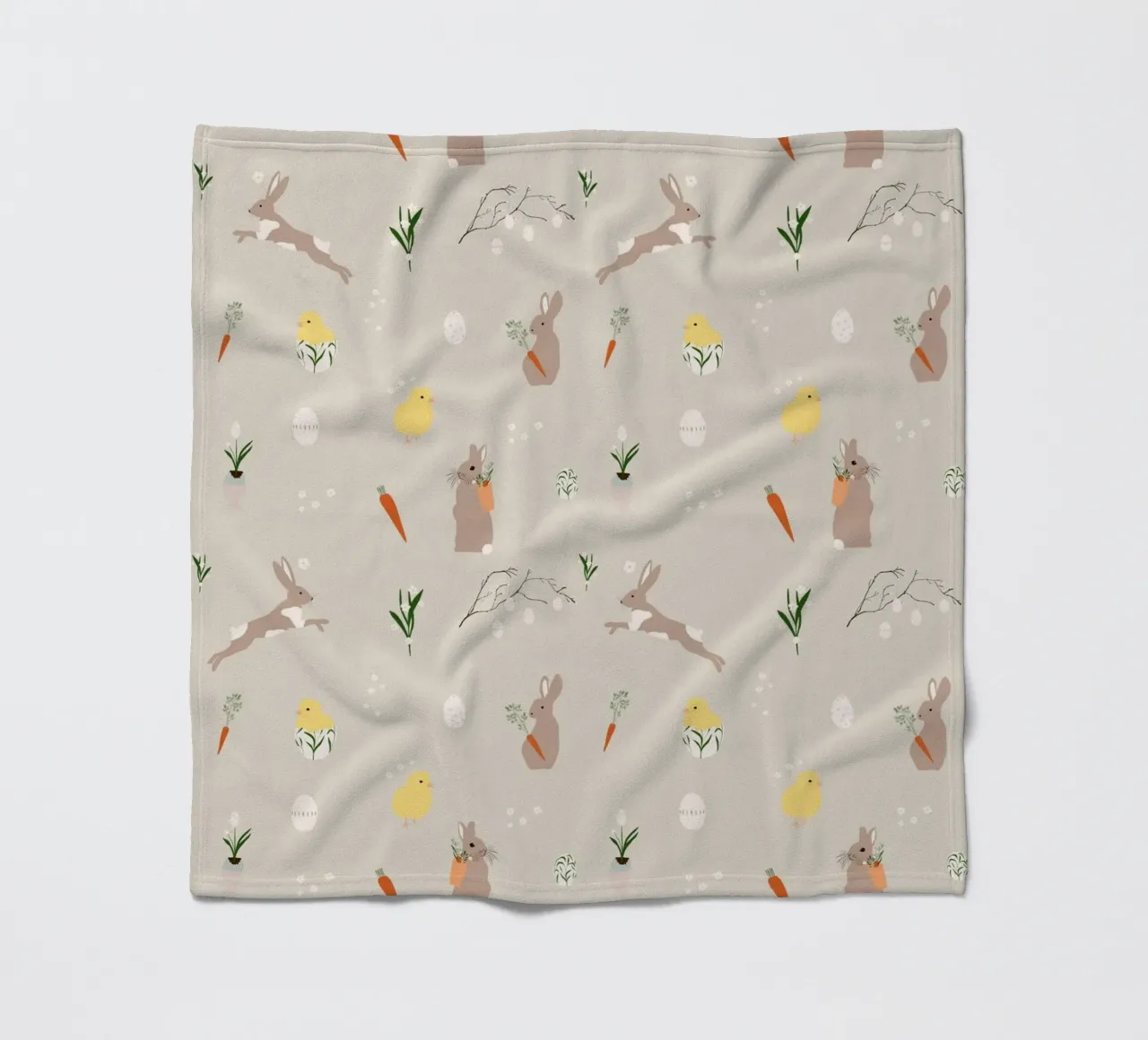 Easter pattern beige coperta in pile da Sophie Augustin Illustration