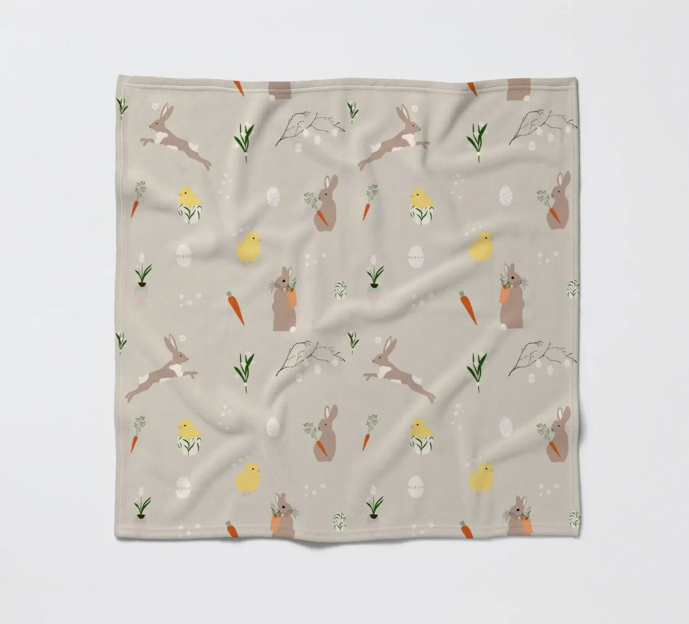 Easter pattern beige Fleecedecke von Sophie Augustin Illustration