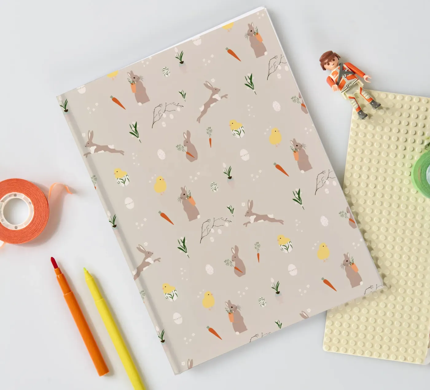 Pasqua Motivo Beige quaderno da Sophie Augustin Illustration