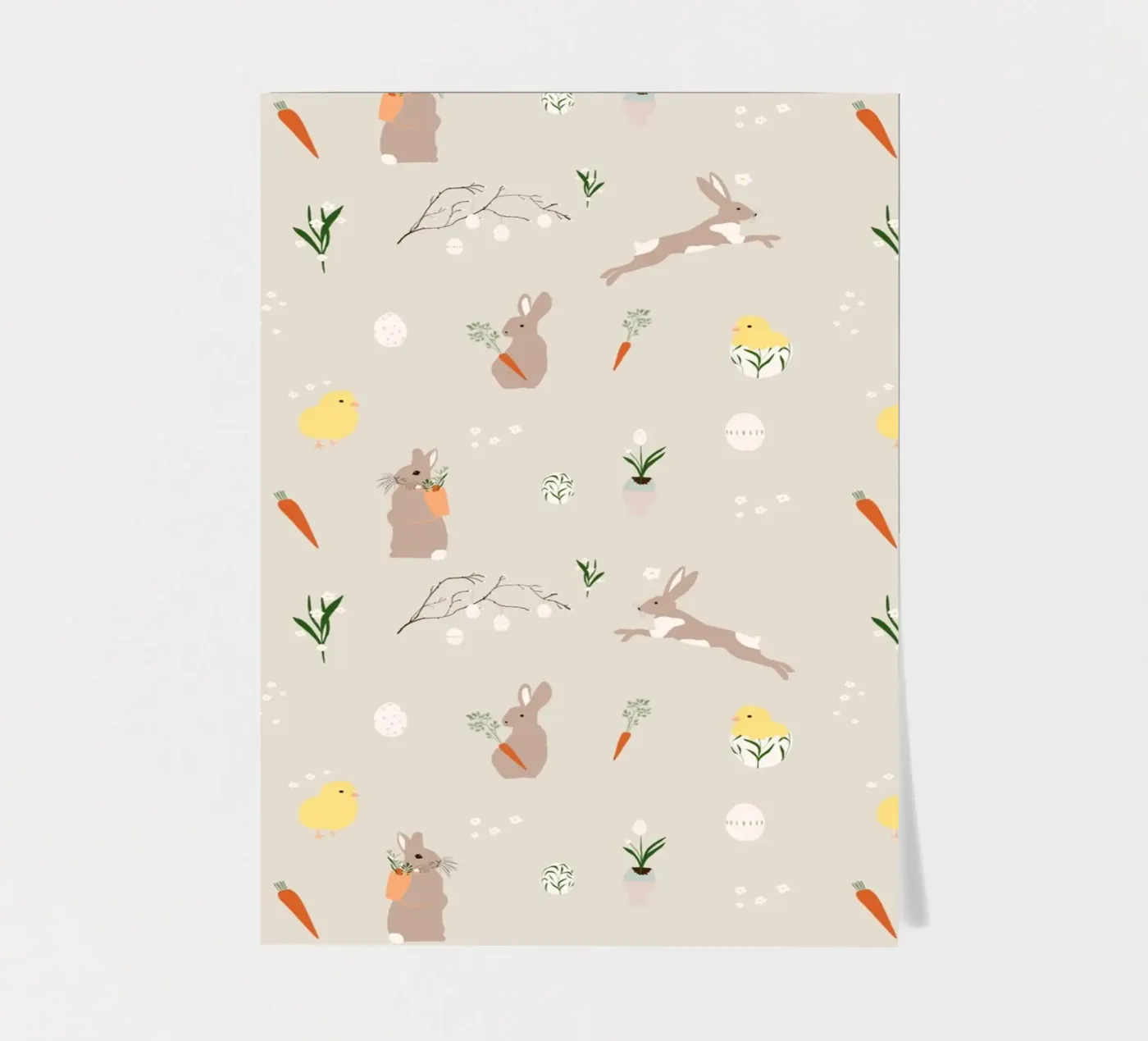 Easter pattern beige sticker sheet by Sophie Augustin Illustration