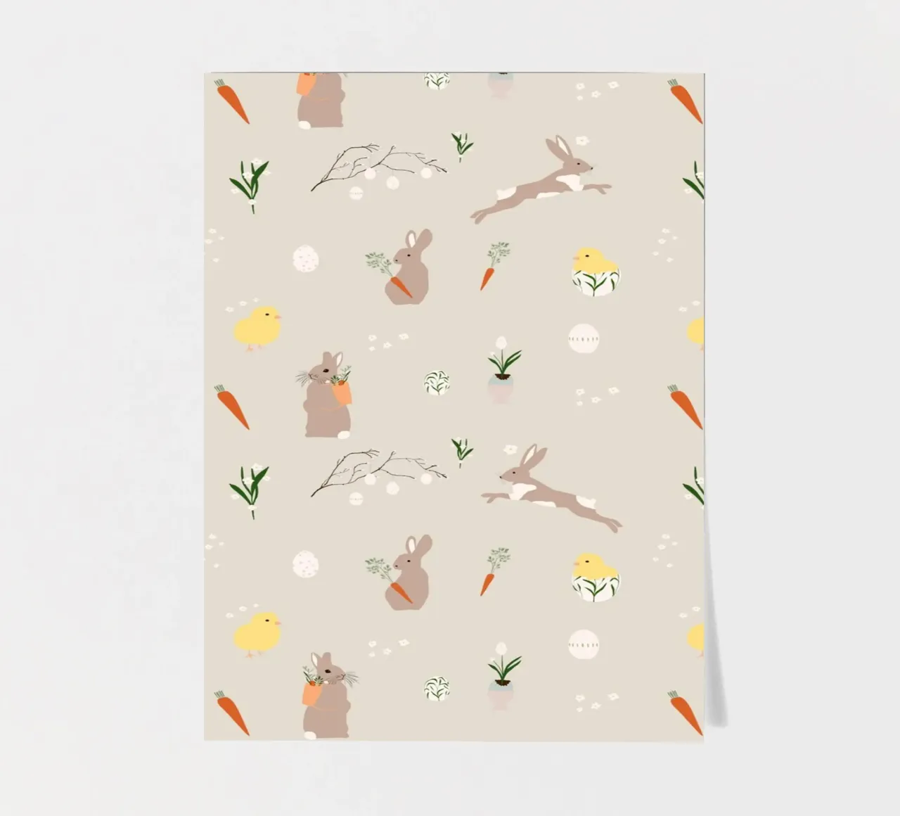 Paasmotief Beige stickervel van Sophie Augustin Illustration