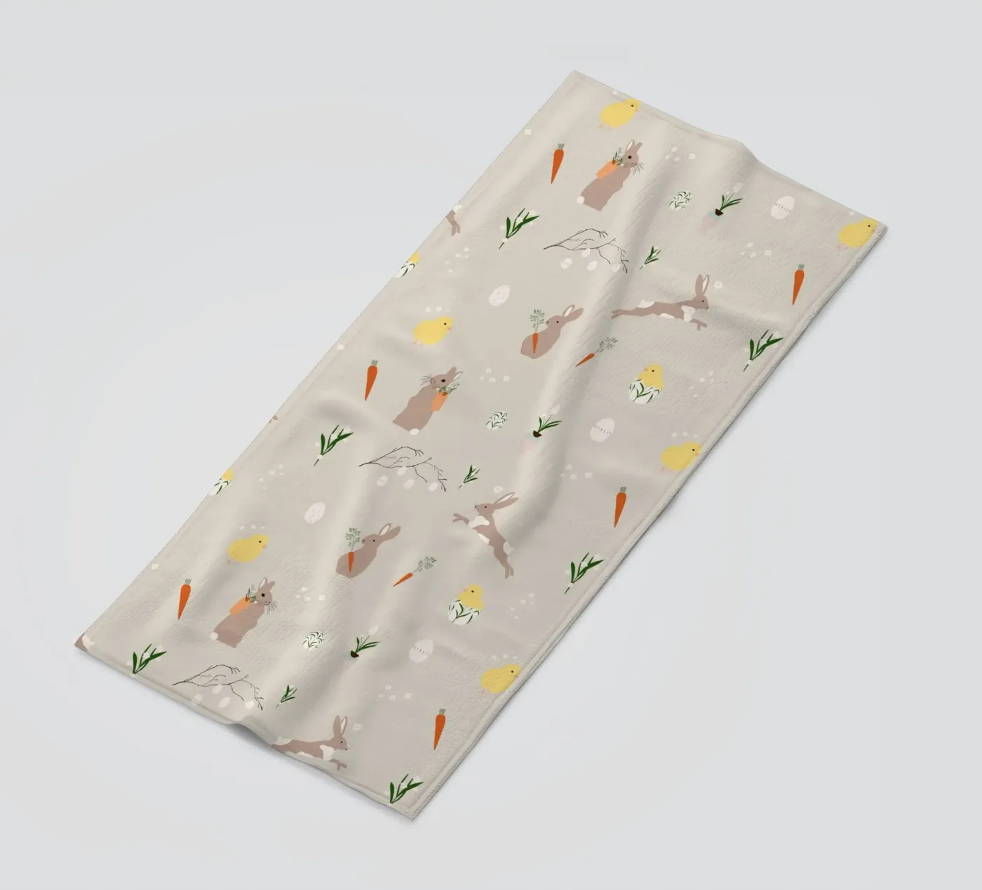 Easter pattern beige telo mare da Sophie Augustin Illustration