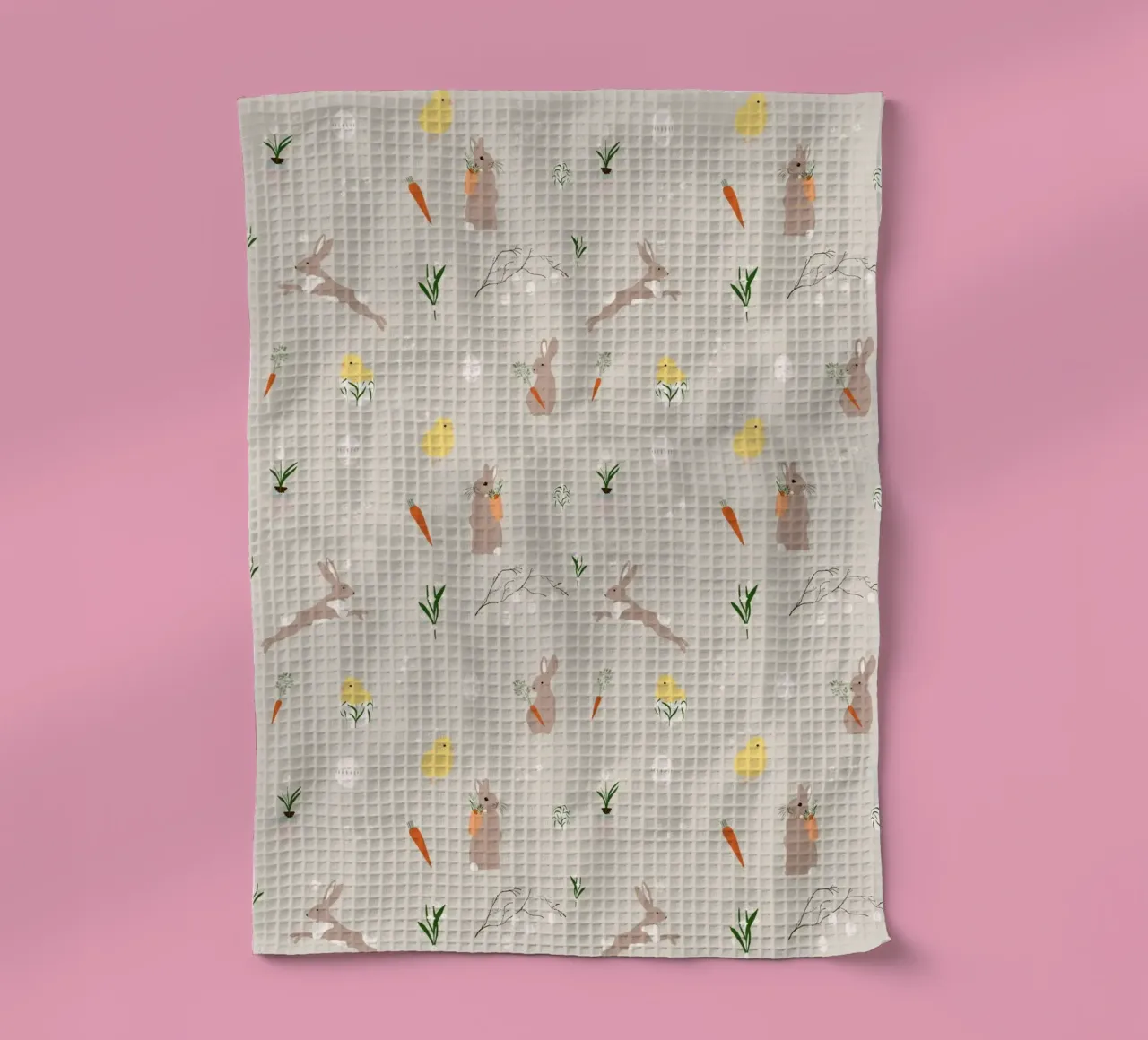 Easter pattern beige torchon de Sophie Augustin Illustration