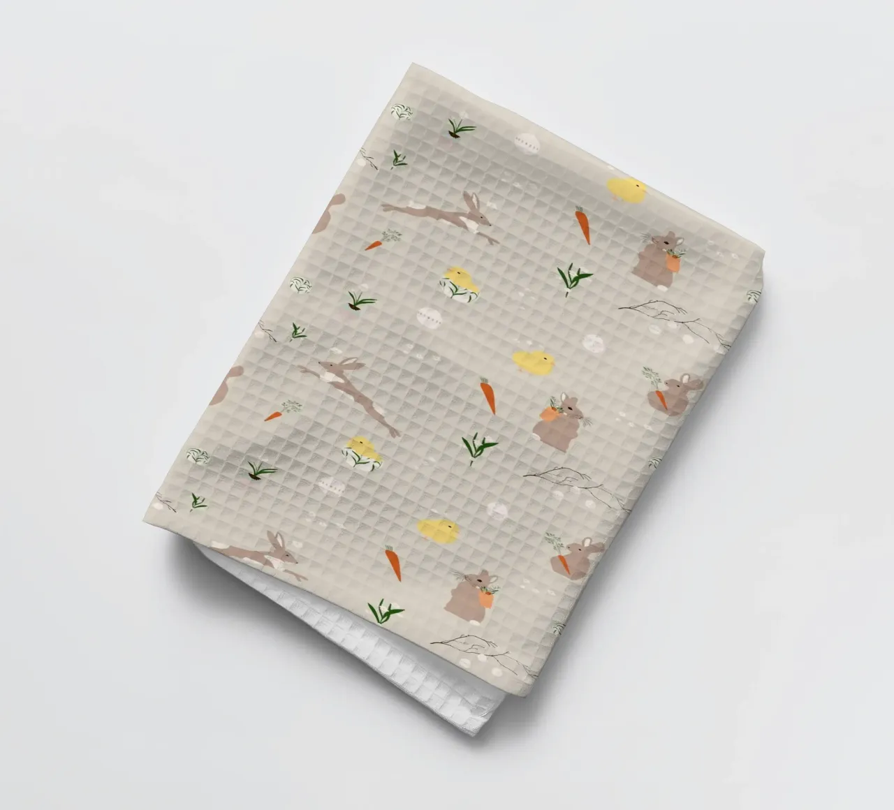 Easter pattern beige torchon de Sophie Augustin Illustration