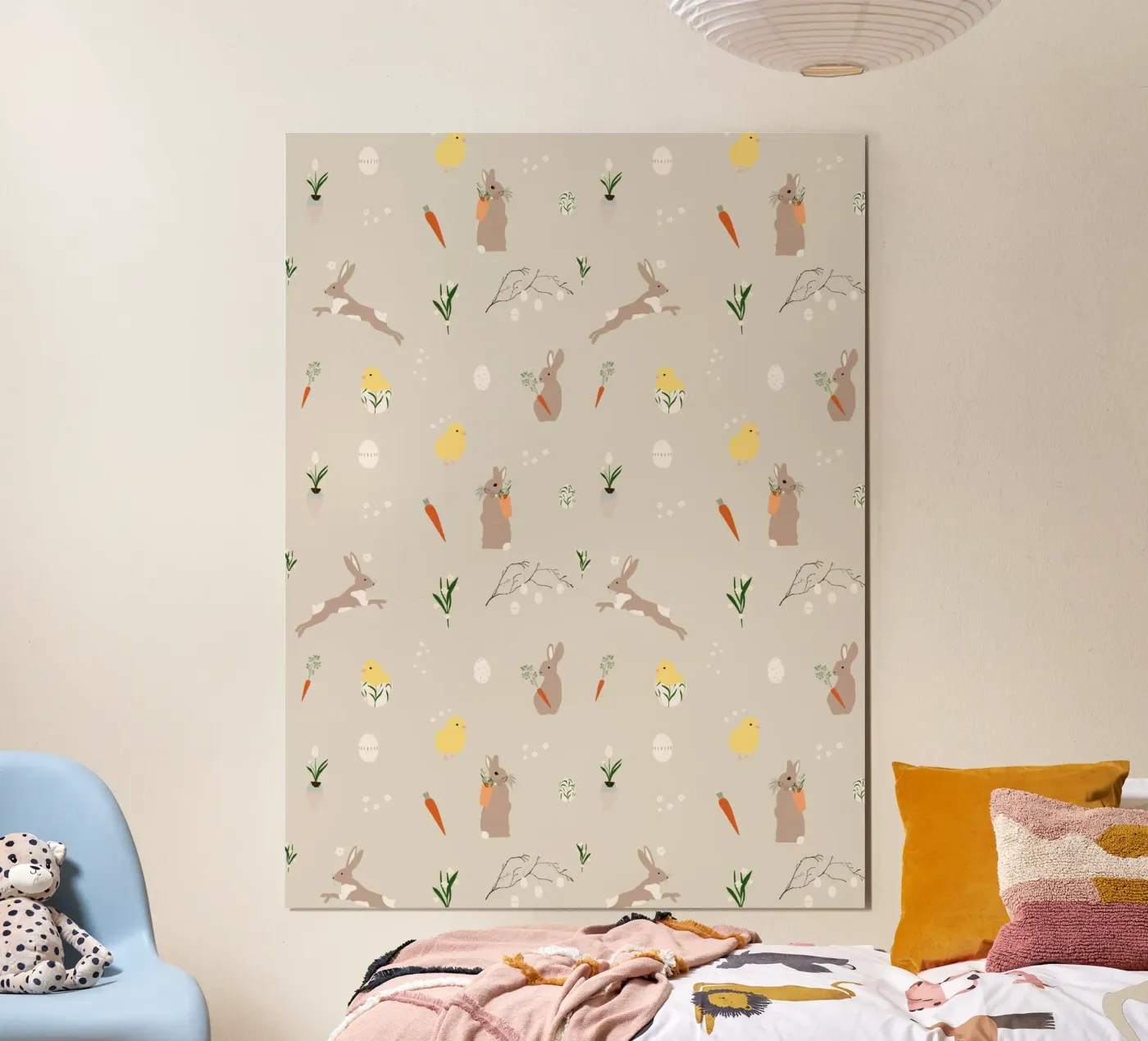 Easter pattern beige poster da Sophie Augustin Illustration