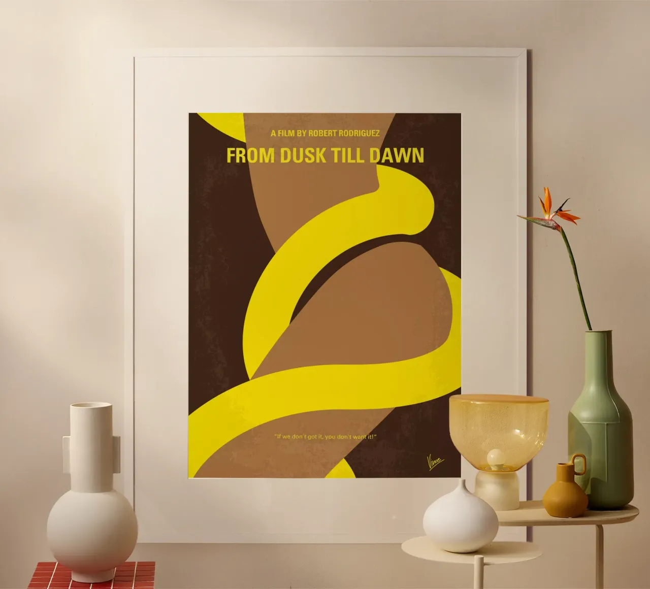 No127 My FROM DUSK TILL DAWN minimal movie poster carta hahnemühle da Chungkong