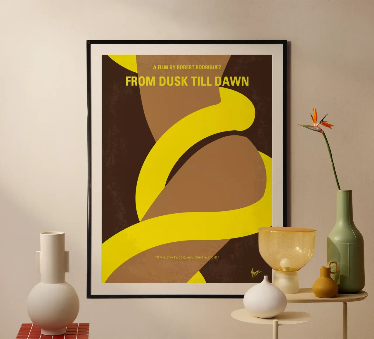 No127 My FROM DUSK TILL DAWN minimal movie poster carta hahnemühle da Chungkong